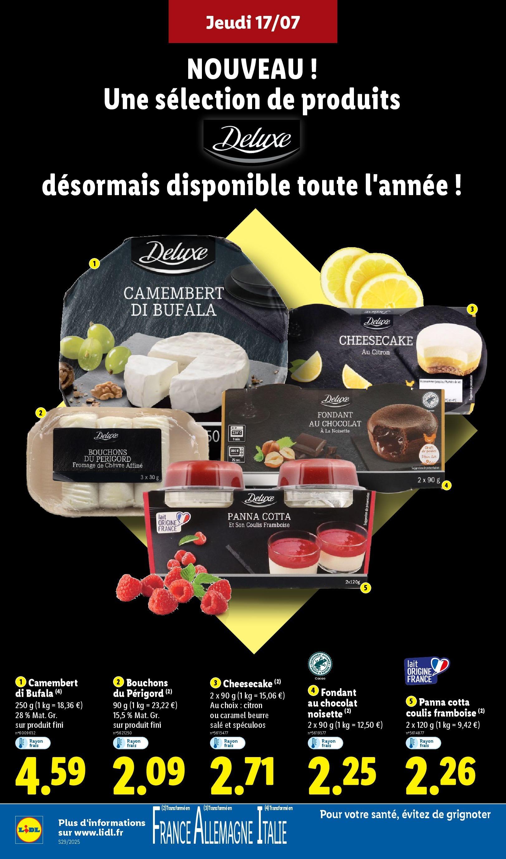Catalogue LIDL du 16/07/2025 | Promo prospectus en ligne | Page: 10 | Produits: Citron, Fromage de chèvre, Lait, Camembert Catalogue LIDL du 16/07/2025 | Promo prospectus en ligne | Page: 10 | Produits: Citron, Fromage de chèvre, Lait, Camembert