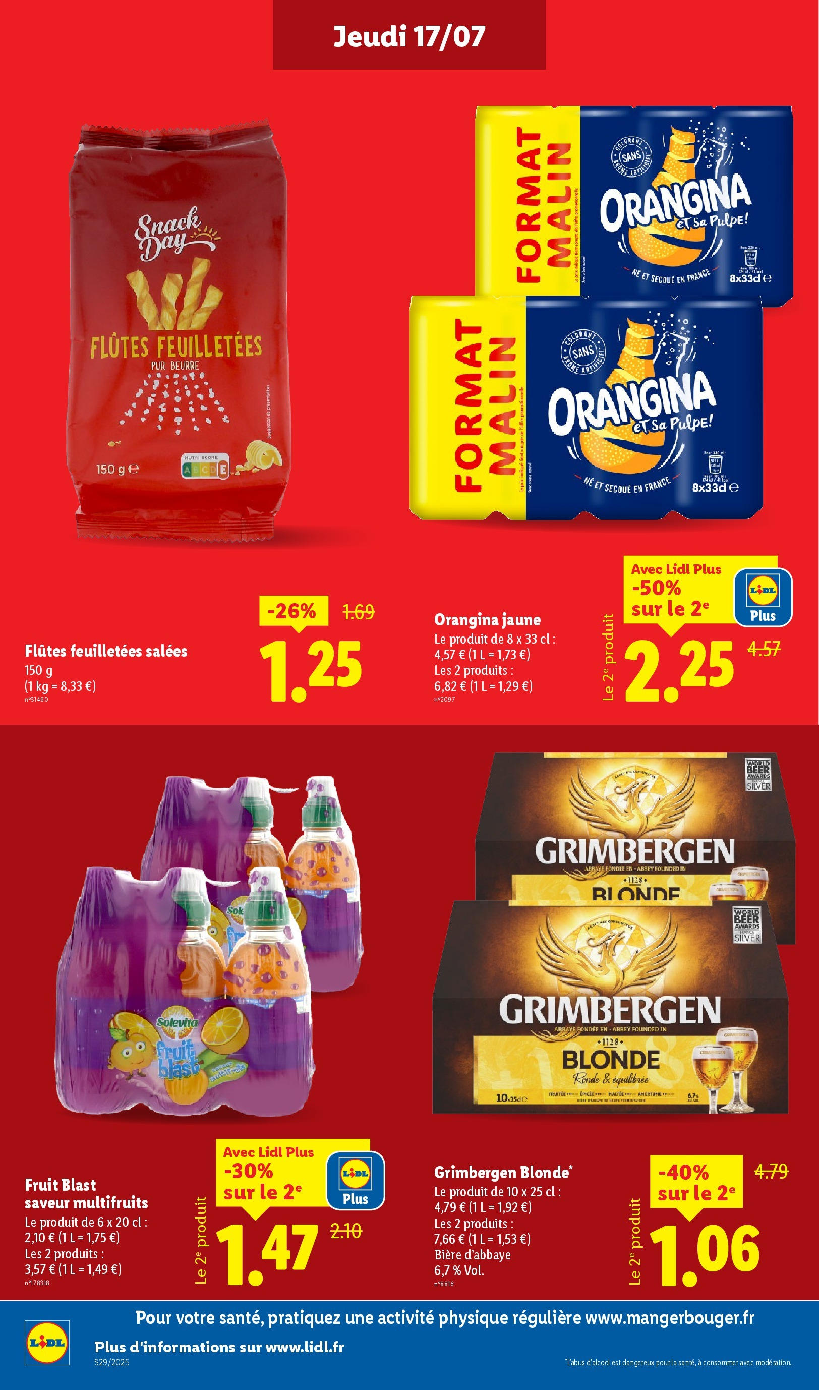 Catalogue LIDL du 16/07/2025 | Promo prospectus en ligne | Page: 14 | Produits: Orangina, Orange, Beurre, Bière Catalogue LIDL du 16/07/2025 | Promo prospectus en ligne | Page: 14 | Produits: Orangina, Orange, Beurre, Bière