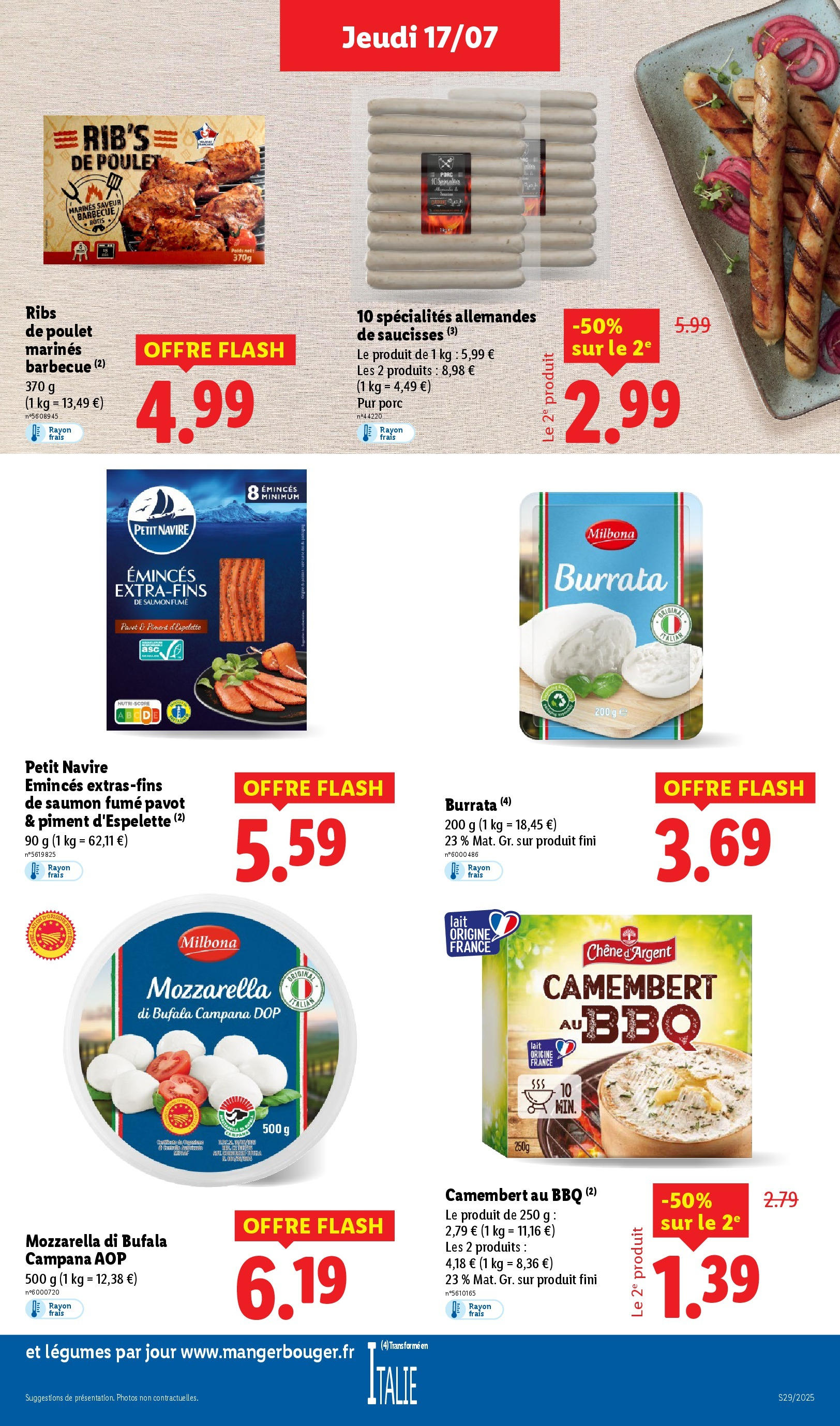Catalogue LIDL du 16/07/2025 | Promo prospectus en ligne | Page: 19 | Produits: Barbecue, Saumon fumé, Lait, Burrata Catalogue LIDL du 16/07/2025 | Promo prospectus en ligne | Page: 19 | Produits: Barbecue, Saumon fumé, Lait, Burrata