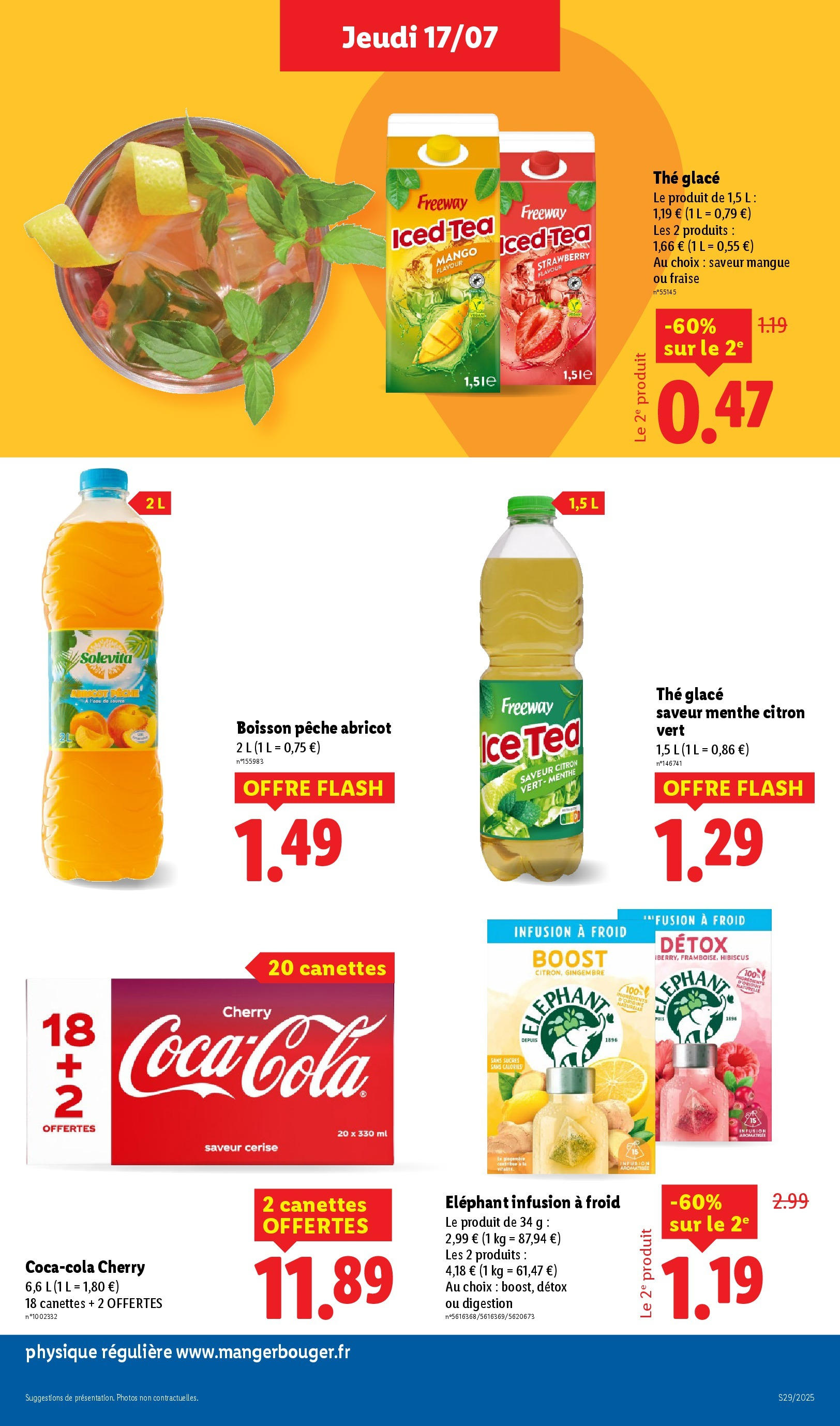 Catalogue LIDL du 16/07/2025 | Promo prospectus en ligne | Page: 23 | Produits: Abricot, Infusion, Gingembre, Thé glacé Catalogue LIDL du 16/07/2025 | Promo prospectus en ligne | Page: 23 | Produits: Abricot, Infusion, Gingembre, Thé glacé