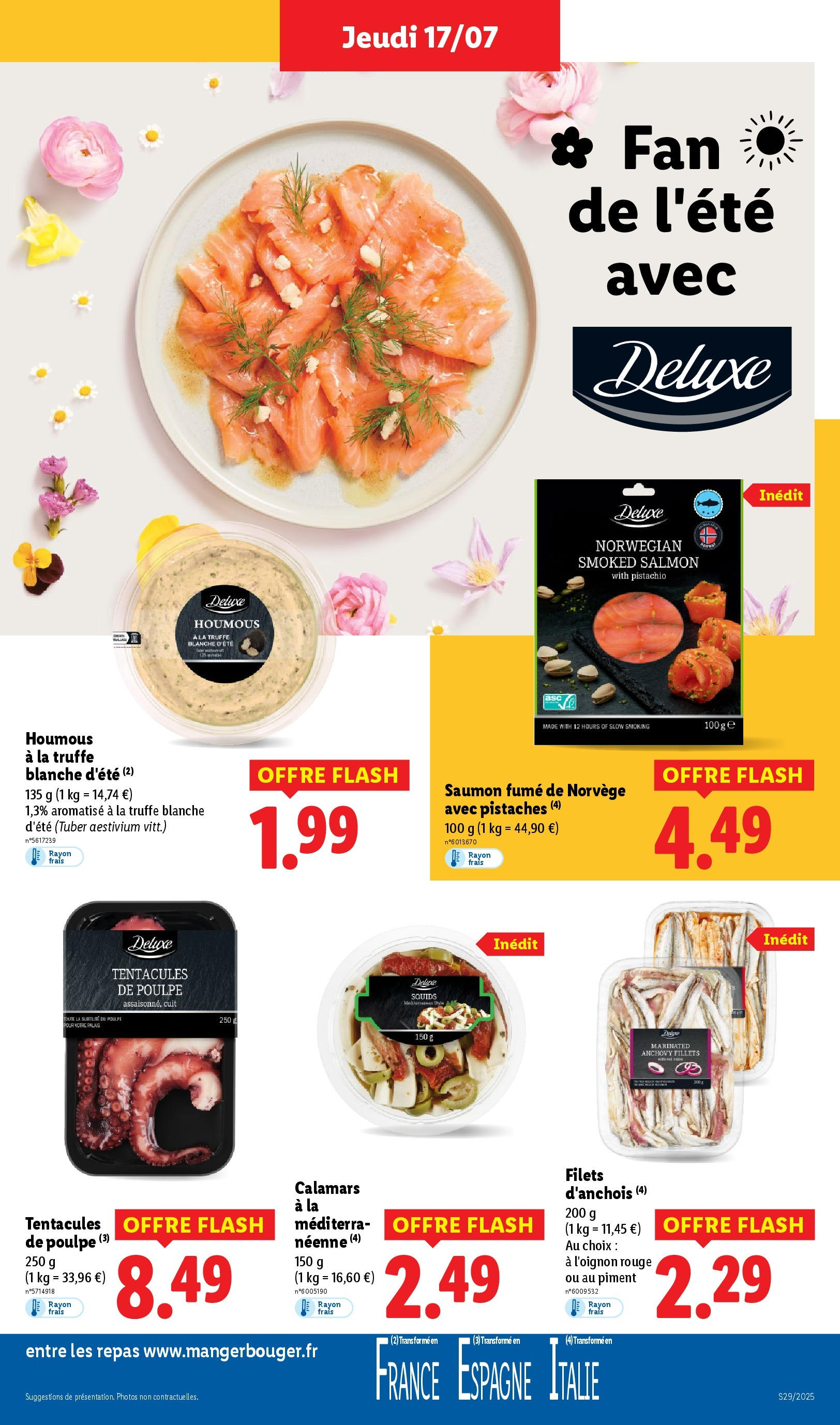 Catalogue LIDL du 16/07/2025 | Promo prospectus en ligne | Page: 25 | Produits: Saumon fumé, Pistaches, Piment, Saumon Catalogue LIDL du 16/07/2025 | Promo prospectus en ligne | Page: 25 | Produits: Saumon fumé, Pistaches, Piment, Saumon