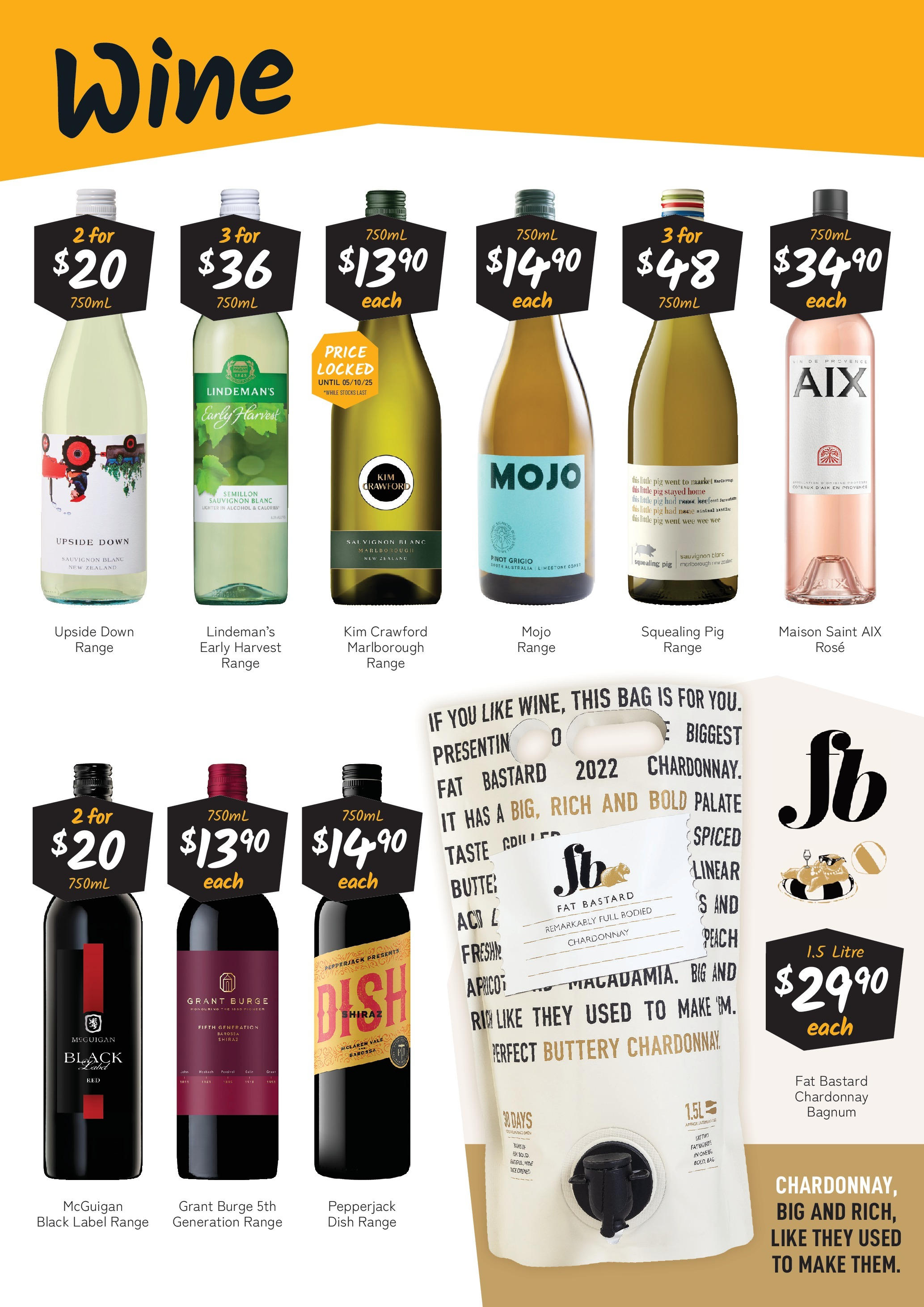 Cellarbrations - Winter Drops. QLD 14/07 - 13/07/2025 > weekly / monthly specials | Page: 3 | Products: Butter, Wine, Peach, Bag