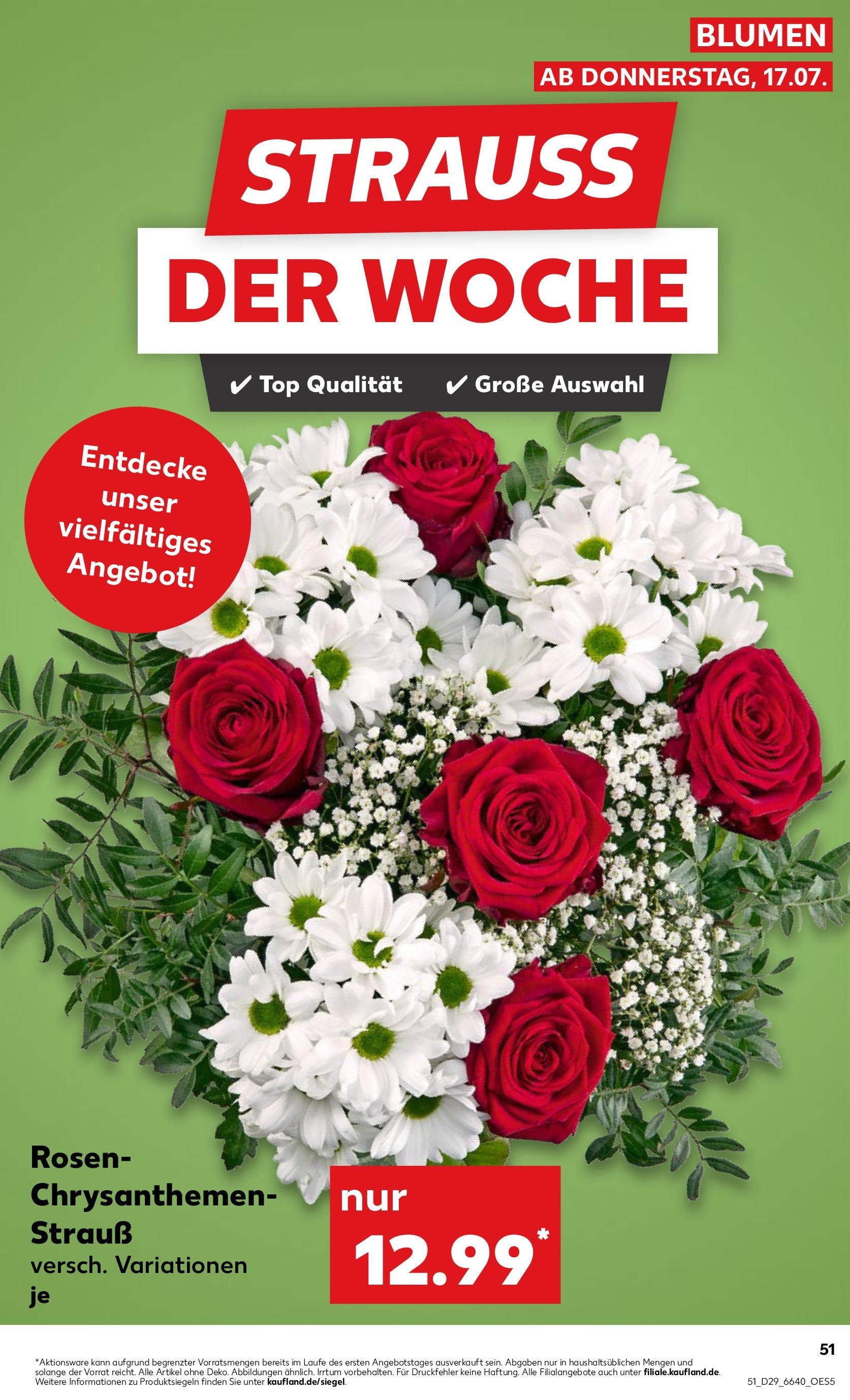 Prospekt Kaufland ab 16.07.2025 » Angebote Online zum Blättern | Seite: 51 | Produkte: Top, Blumen
