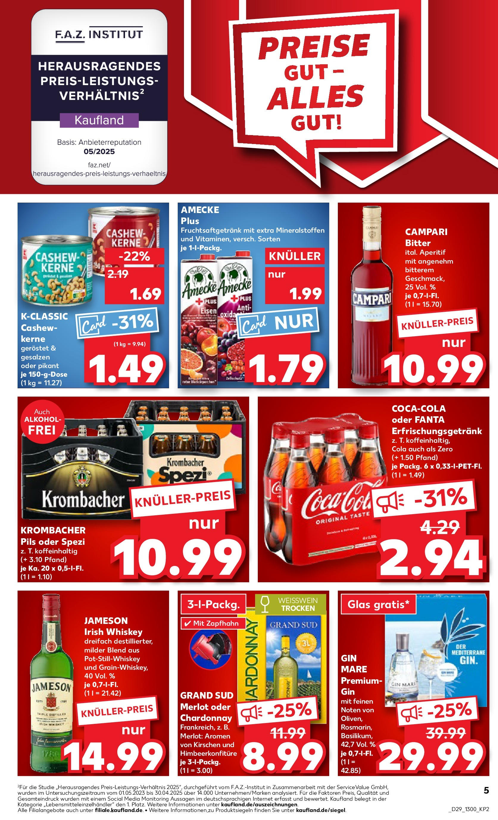 Prospekt Kaufland ab 16.07.2025 » Angebote Online zum Blättern | Seite: 5 | Produkte: Campari, Weißwein trocken, Pils, Whiskey