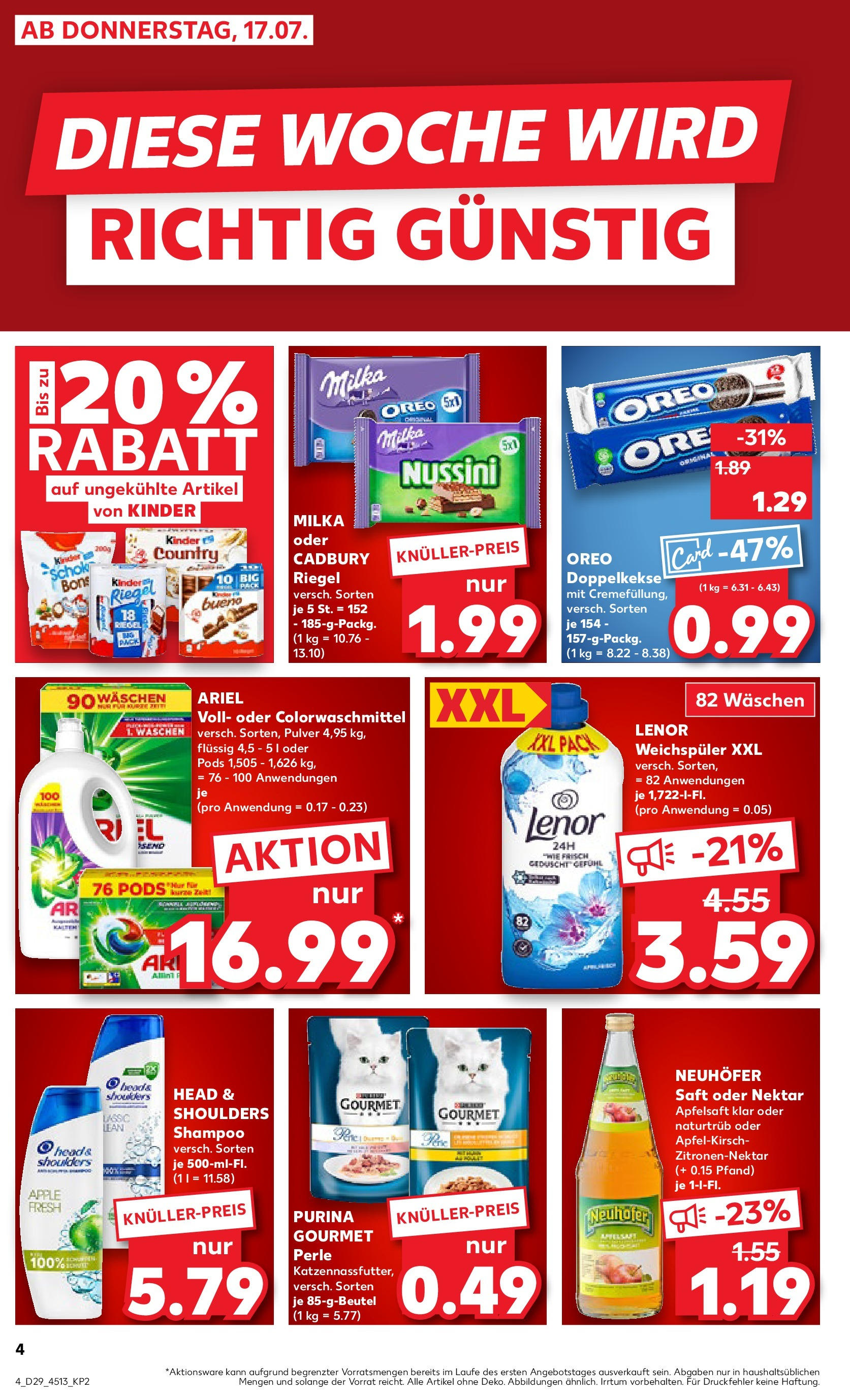 Prospekt Kaufland ab 16.07.2025 » Angebote Online zum Blättern | Seite: 6 | Produkte: Ariel, Shampoo, Apple, Saft