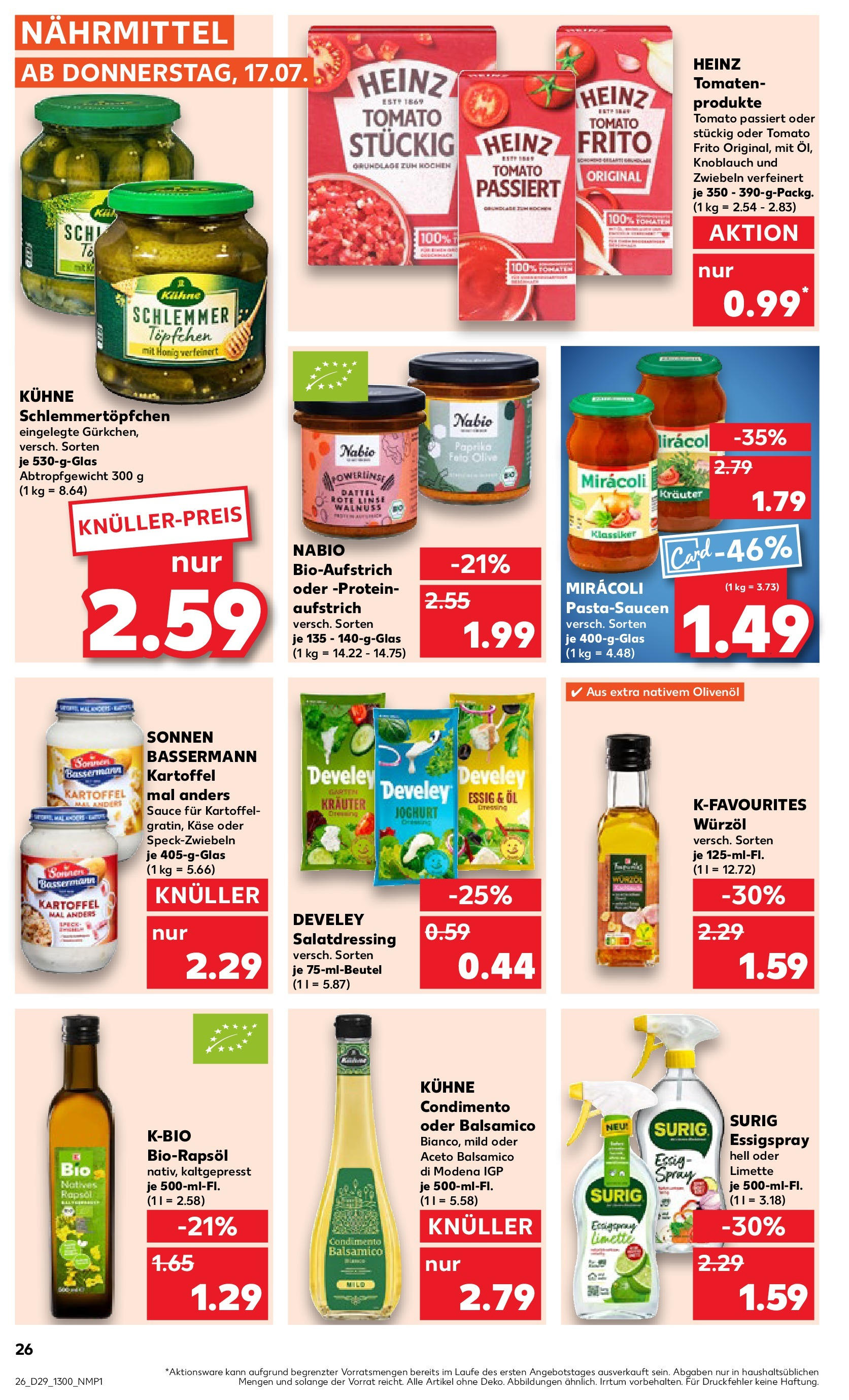 Prospekt Kaufland ab 16.07.2025 » Angebote Online zum Blättern | Seite: 26 | Produkte: Öl, Olivenol, Paprika, Pasta
