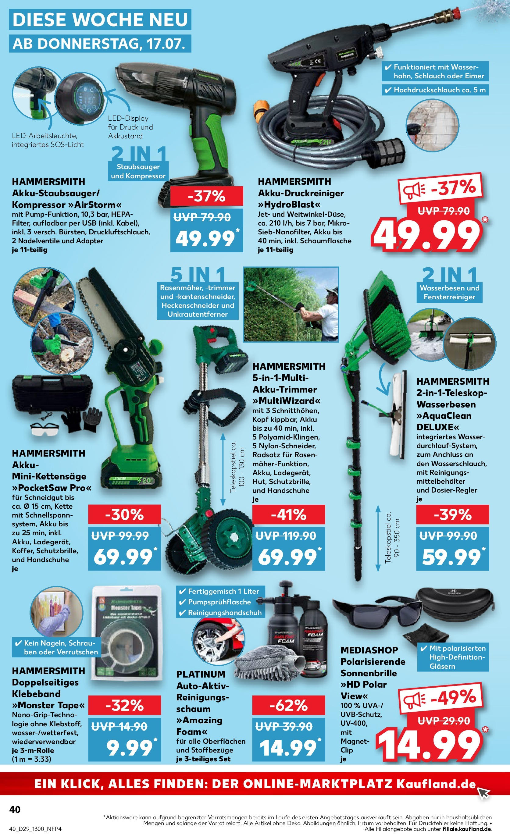 Prospekt Kaufland ab 16.07.2025 » Angebote Online zum Blättern | Seite: 40 | Produkte: Adapter, Monster, Wasser, Handschuhe