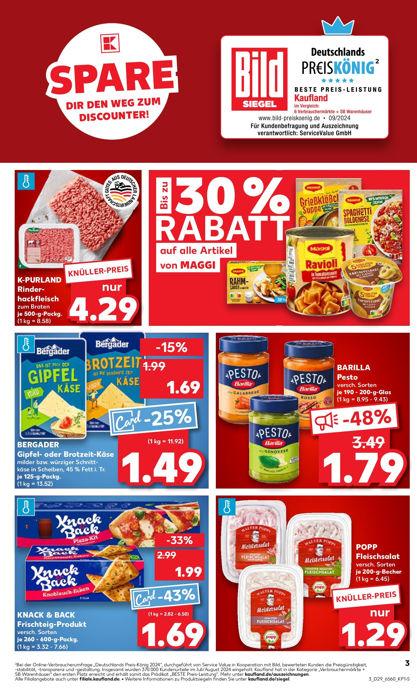 Prospekt Kaufland ab 16.07.2025 » Angebote Online zum Blättern | Seite: 3 | Produkte: Maggi, Barilla, Barilla pesto, Hackfleisch