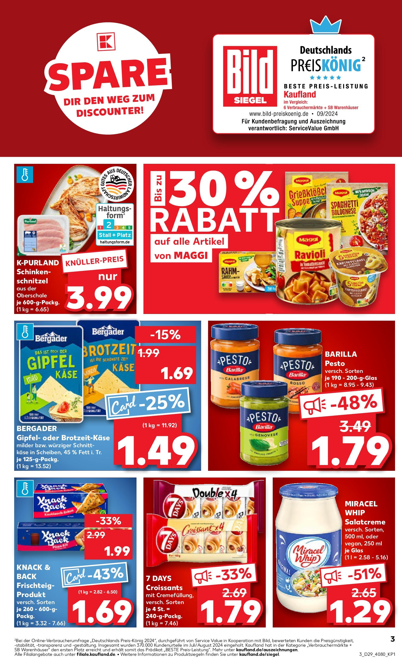Prospekt Kaufland ab 16.07.2025 » Angebote Online zum Blättern | Seite: 3 | Produkte: Käse, Miracel whip, Schnitzel, Croissant