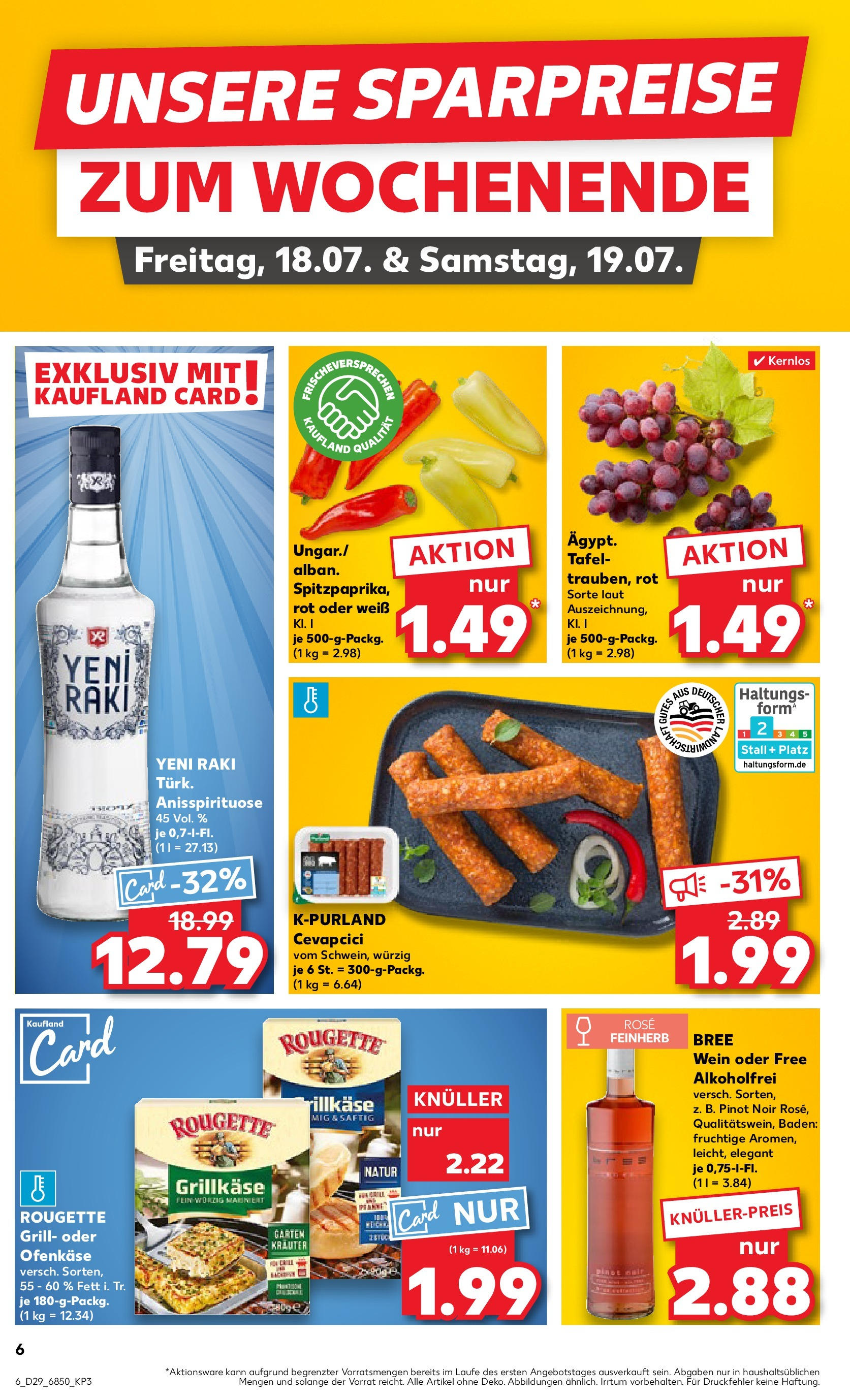 Prospekt Kaufland ab 16.07.2025 » Angebote Online zum Blättern | Seite: 6 | Produkte: Grill, Bree, Cevapcici, Wein