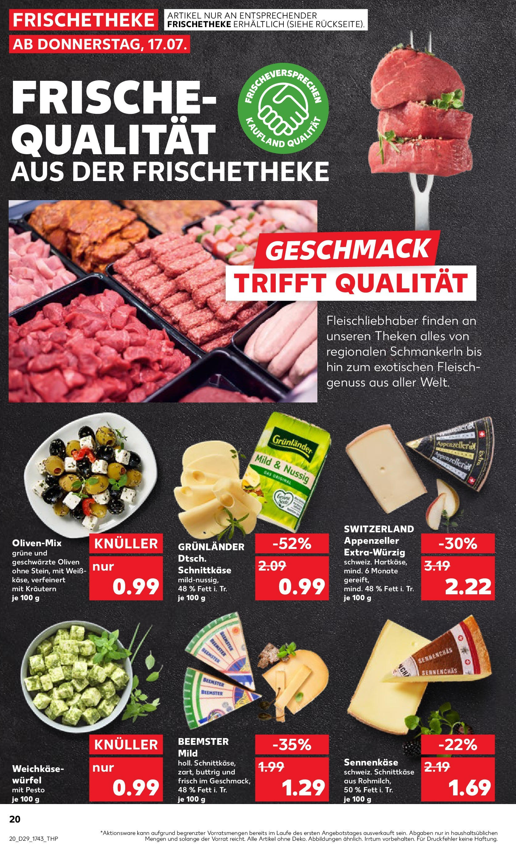 Prospekt Kaufland ab 16.07.2025 » Angebote Online zum Blättern | Seite: 20 | Produkte: Grunlander, Fleisch