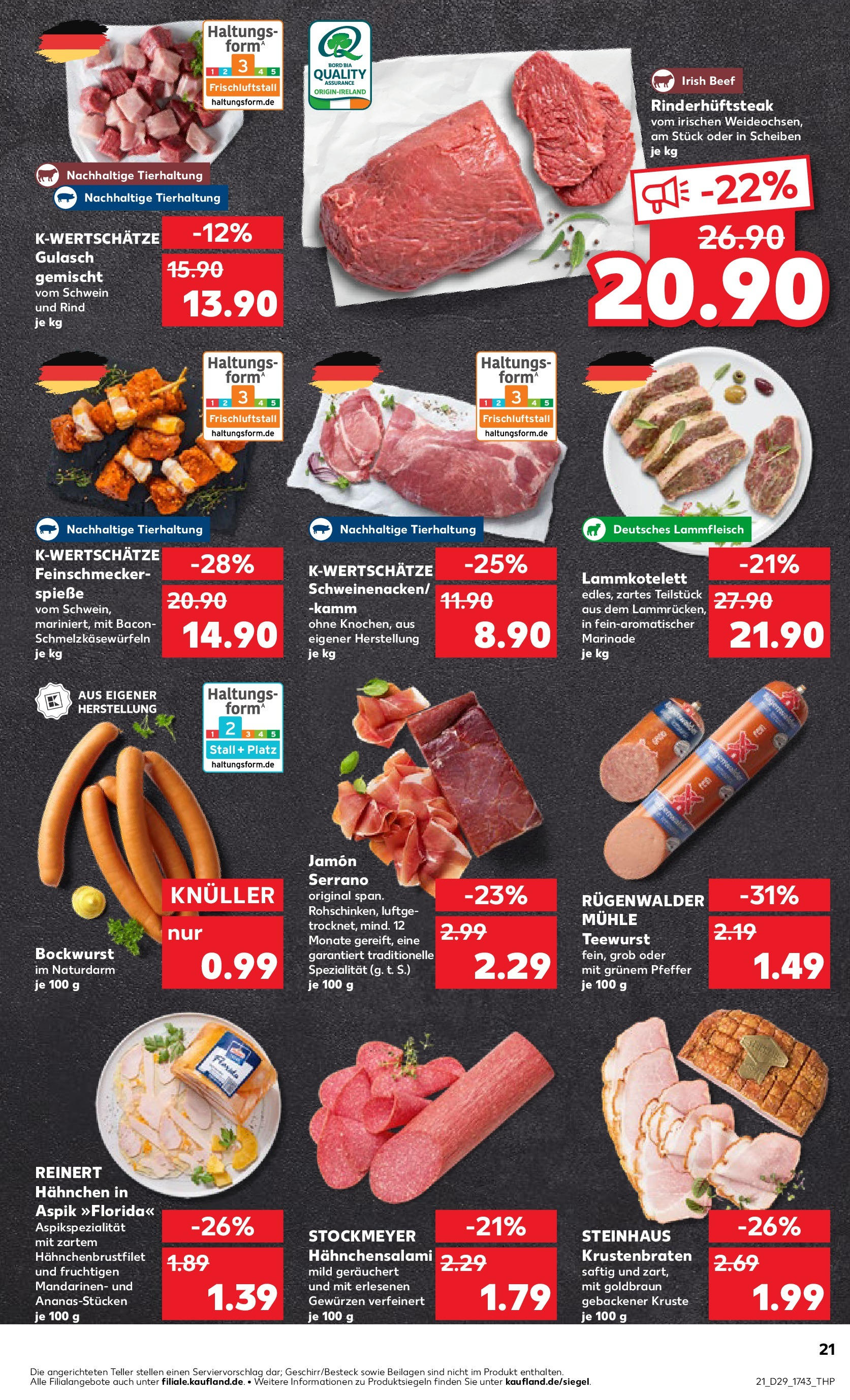 Prospekt Kaufland ab 16.07.2025 » Angebote Online zum Blättern | Seite: 21 | Produkte: Bockwurst, Mühle, Krustenbraten, Pfeffer