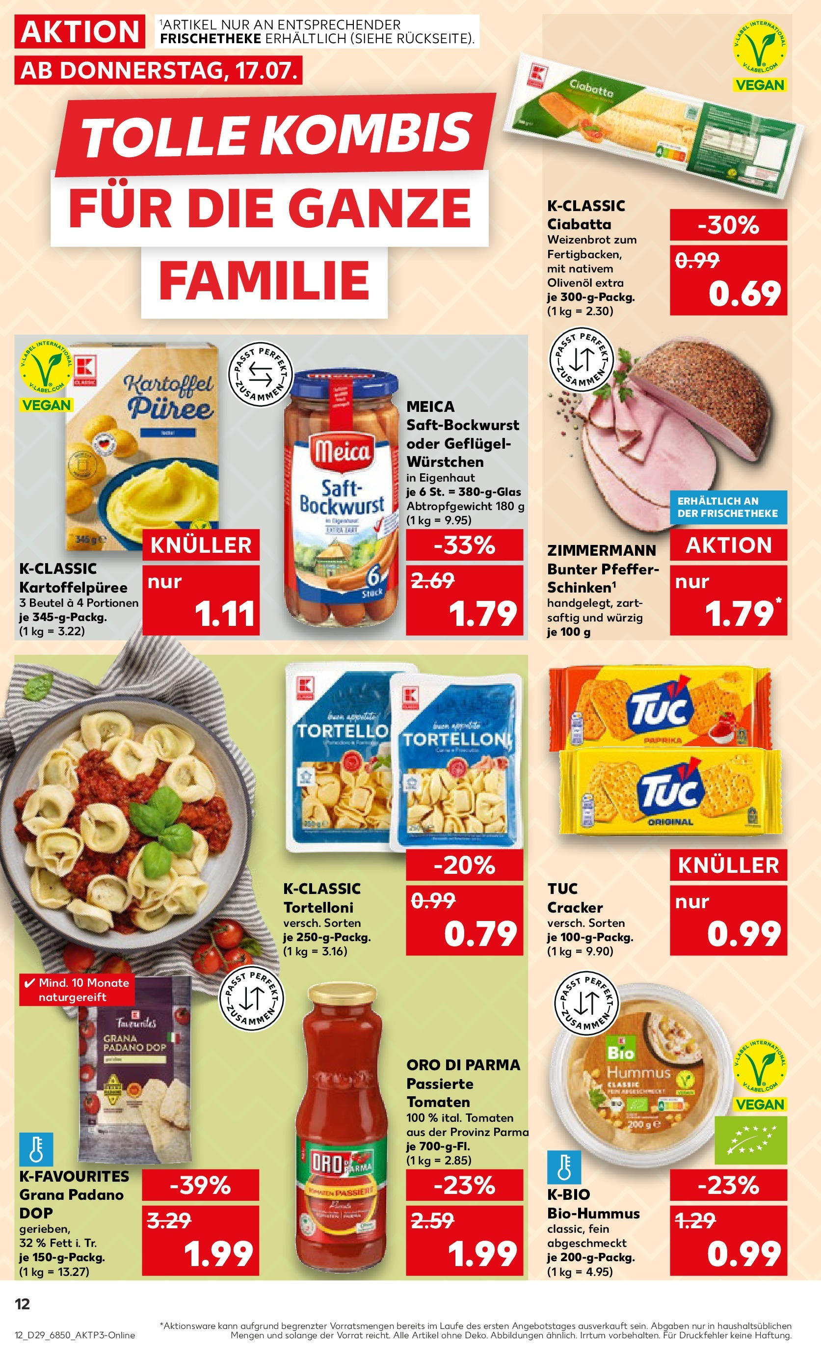 Prospekt Kaufland ab 16.07.2025 » Angebote Online zum Blättern | Seite: 12 | Produkte: Theke, Tomaten, Meica, Paprika