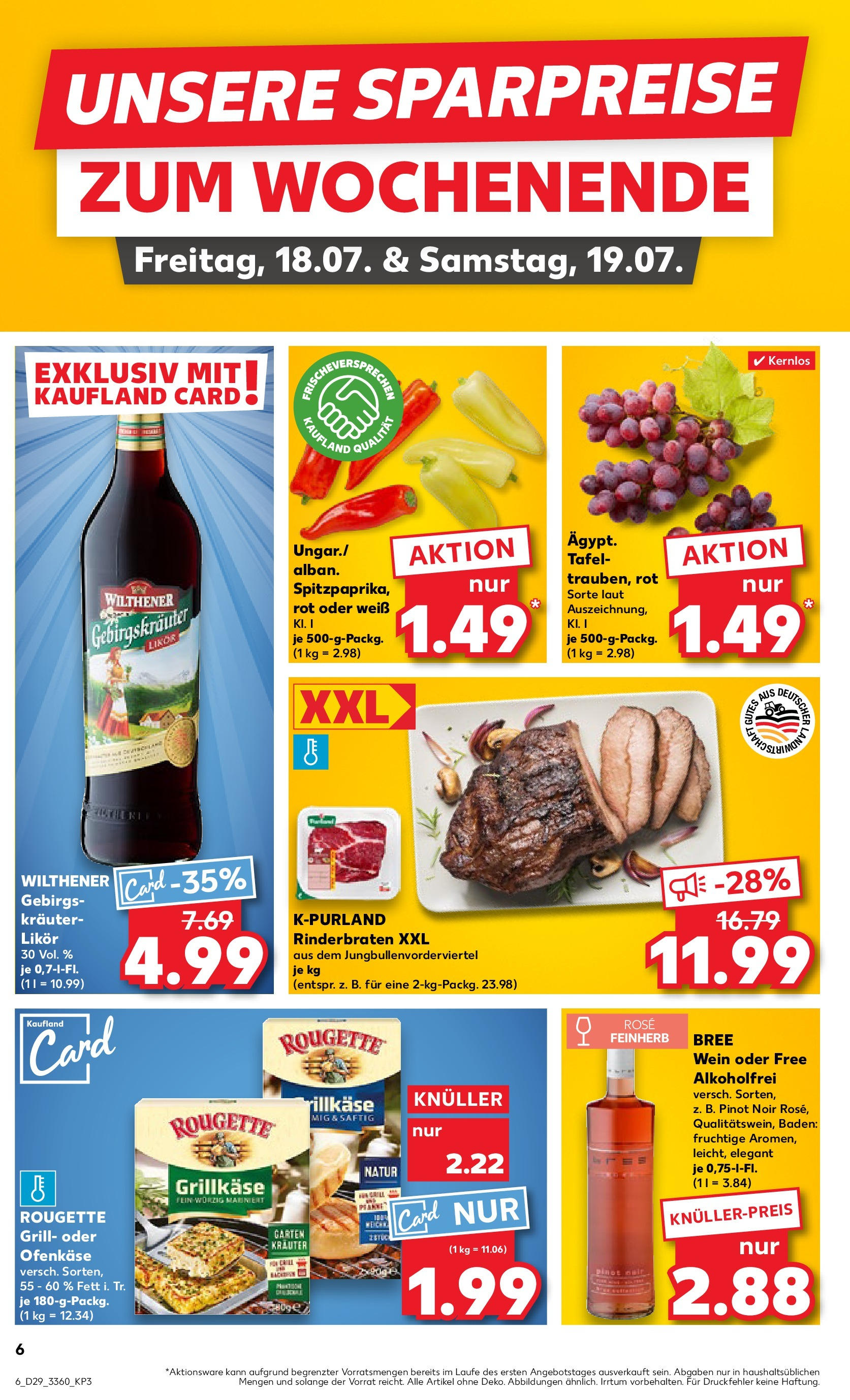 Prospekt Kaufland ab 16.07.2025 » Angebote Online zum Blättern | Seite: 8 | Produkte: Rinderbraten, Wilthener, Bree, Wein