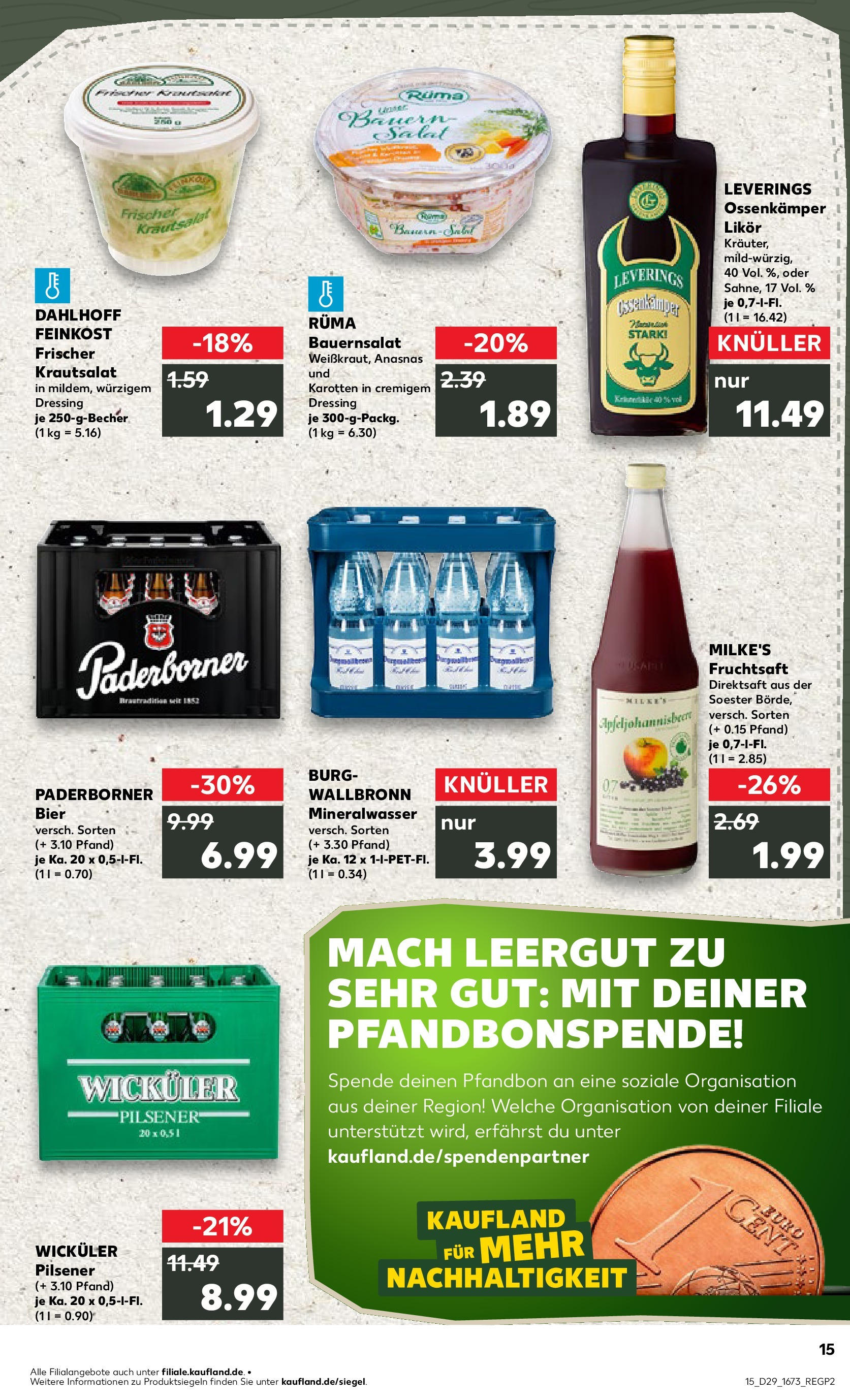 Prospekt Kaufland ab 16.07.2025 » Angebote Online zum Blättern | Seite: 2 | Produkte: Likör, Dressing, Mineralwasser, Salat