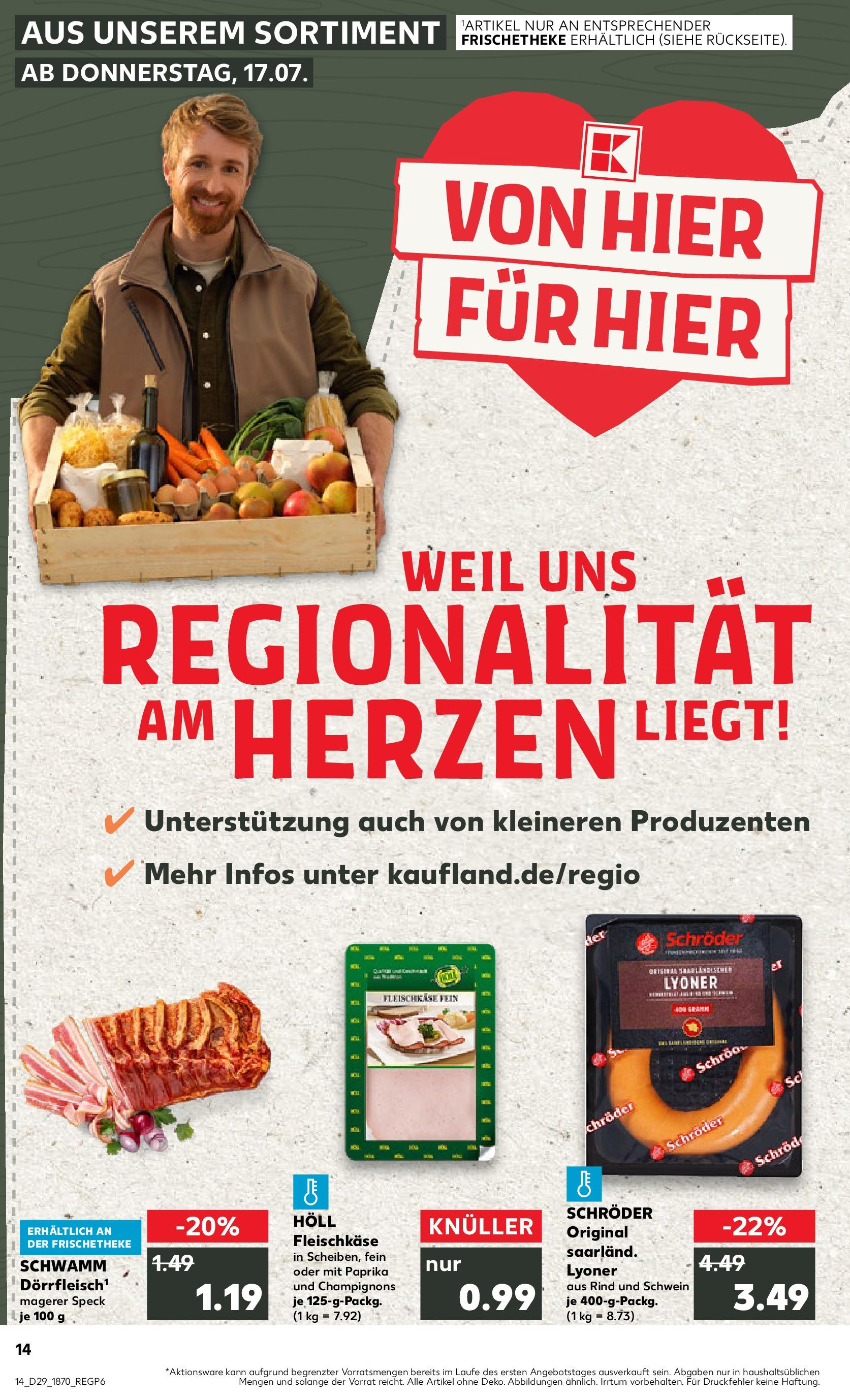 Prospekt Kaufland ab 16.07.2025 » Angebote Online zum Blättern | Seite: 1 | Produkte: Champignons, Paprika