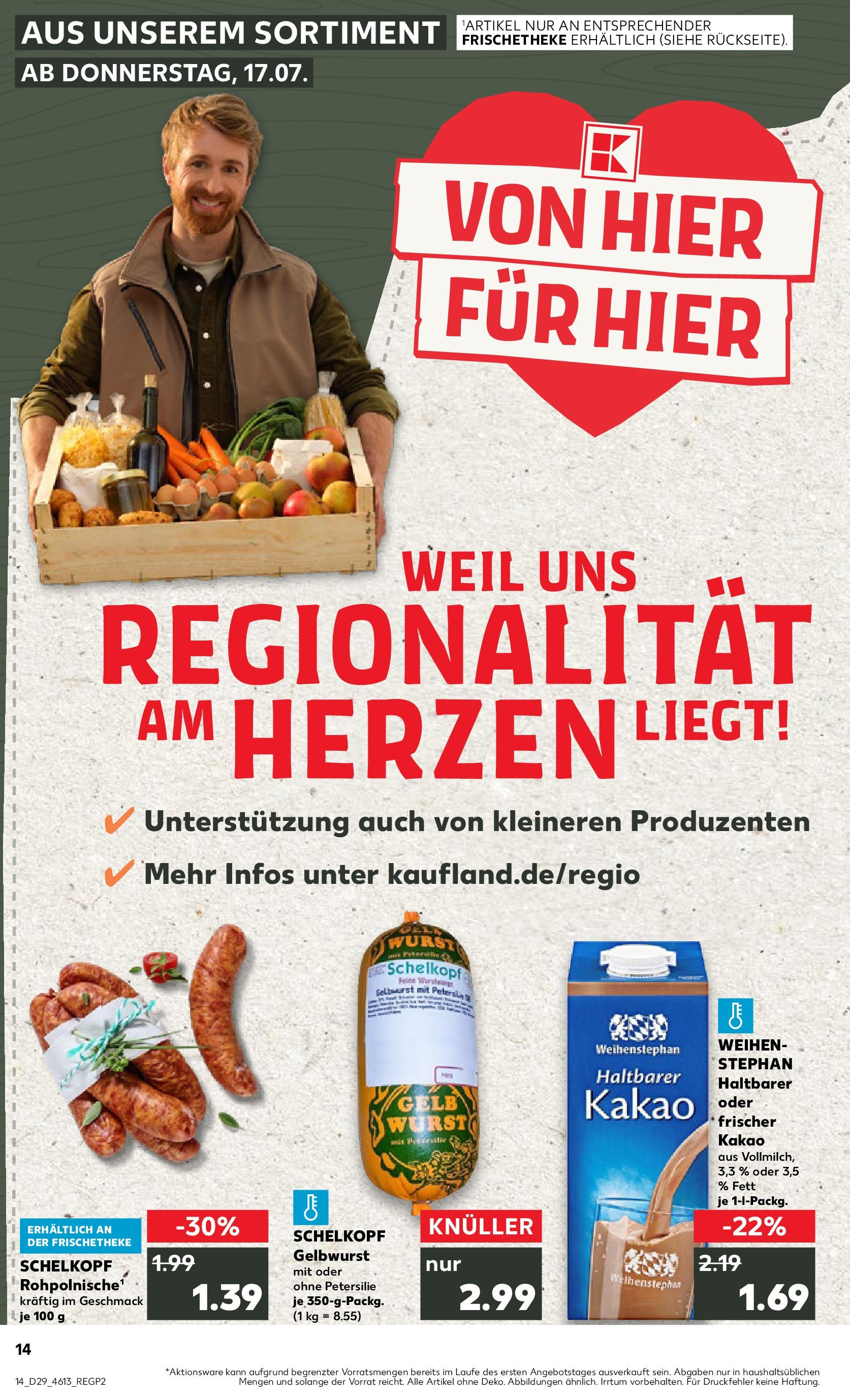 Prospekt Kaufland ab 17.07.2025 » Angebote Online zum Blättern | Seite: 1 | Produkte: Wurst, Petersilie