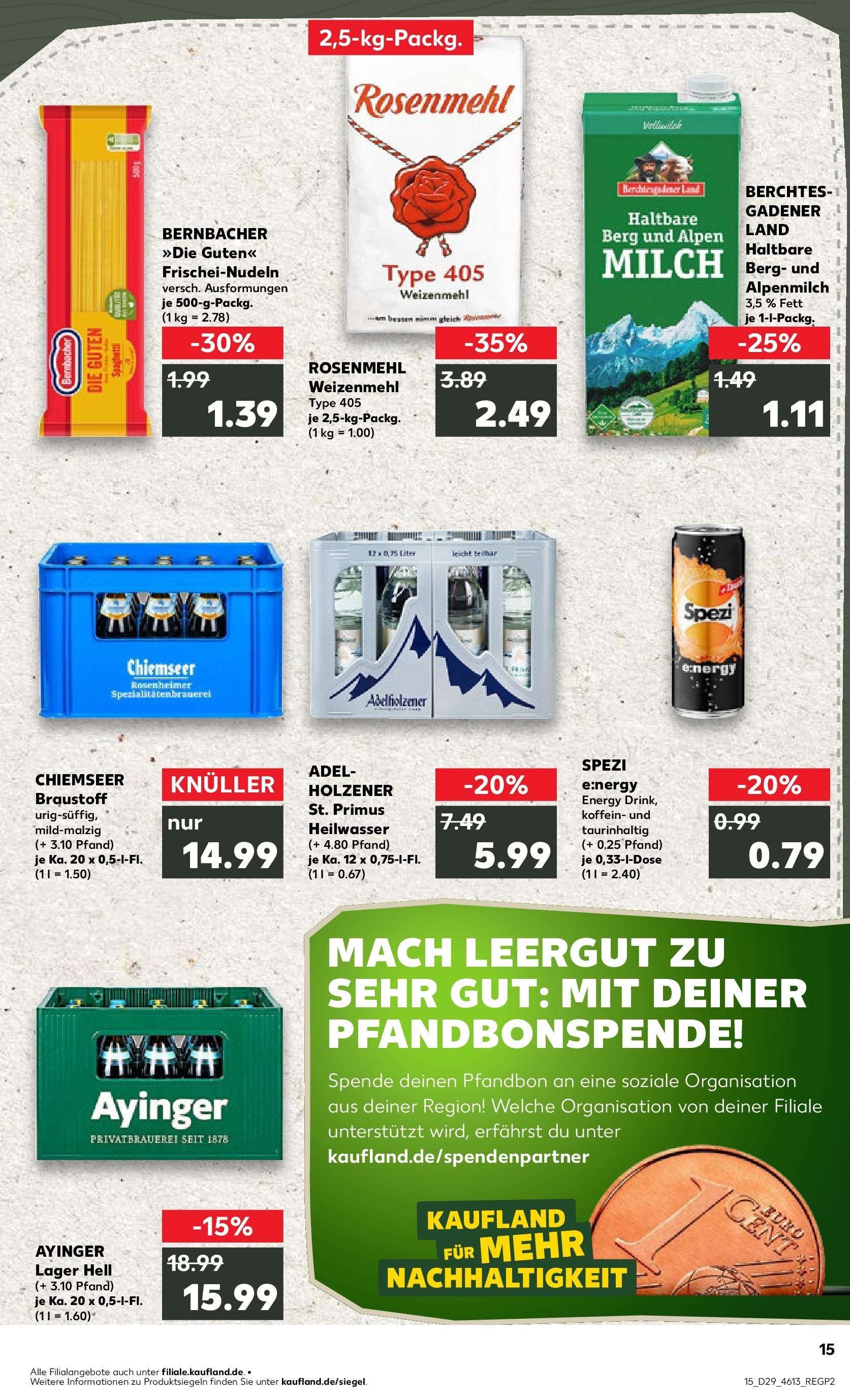Prospekt Kaufland ab 17.07.2025 » Angebote Online zum Blättern | Seite: 2 | Produkte: Milch, Energy, Weizenmehl, Pasta