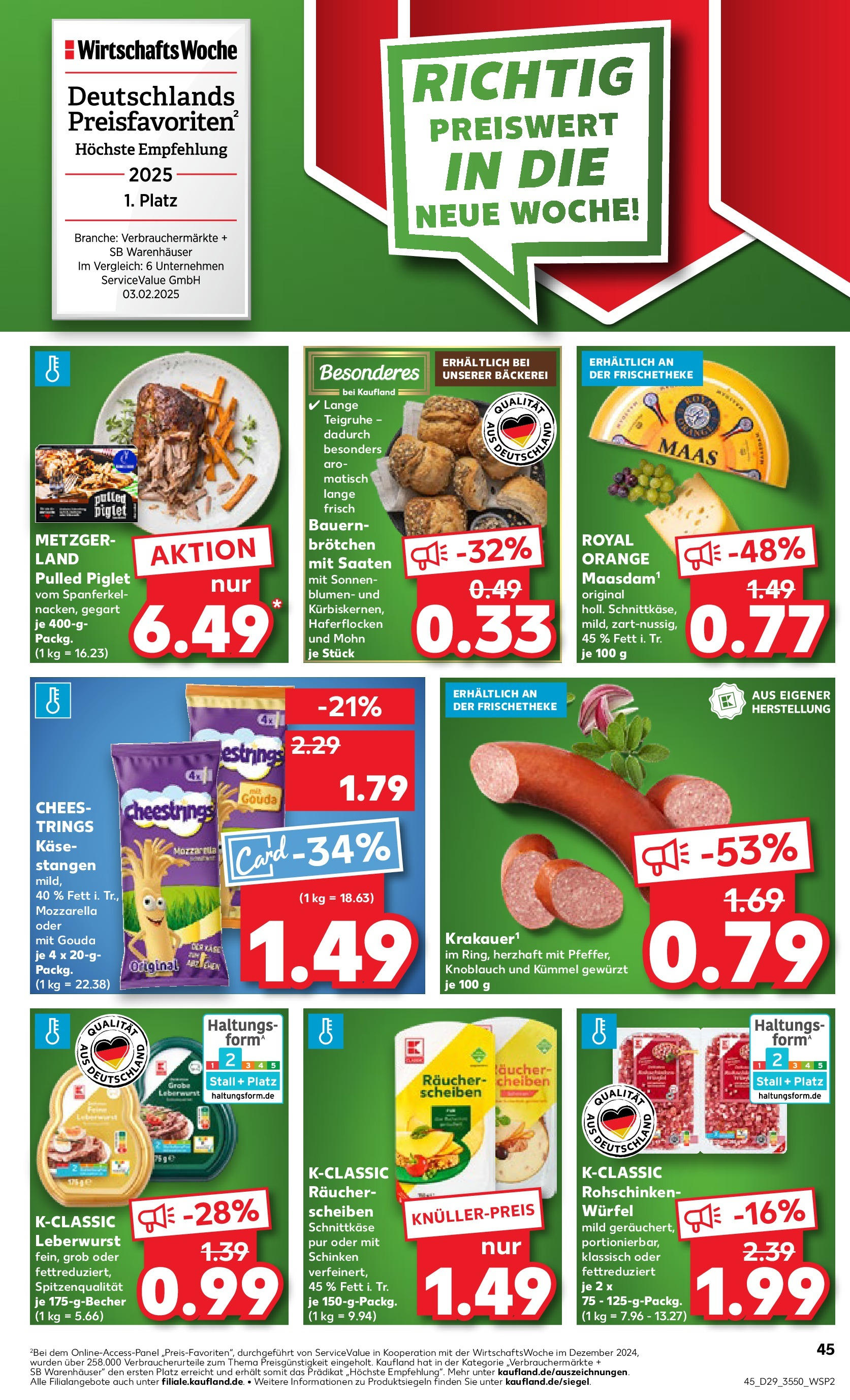 Prospekt Kaufland ab 16.07.2025 » Angebote Online zum Blättern | Seite: 45 | Produkte: Bäckerei, Käse, Gouda, Blumen