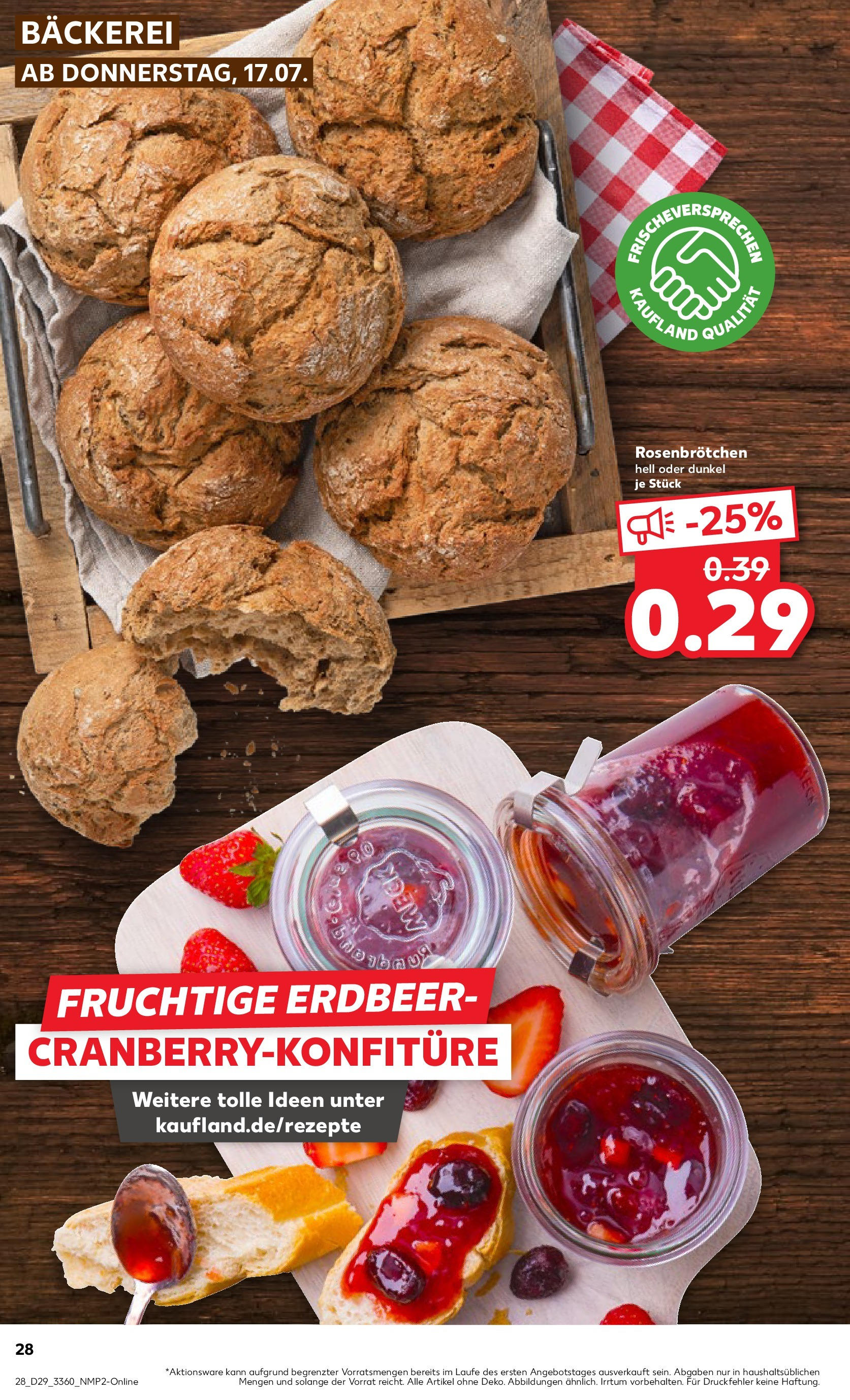 Prospekt Kaufland ab 16.07.2025 » Angebote Online zum Blättern | Seite: 28 | Produkte: Bäckerei