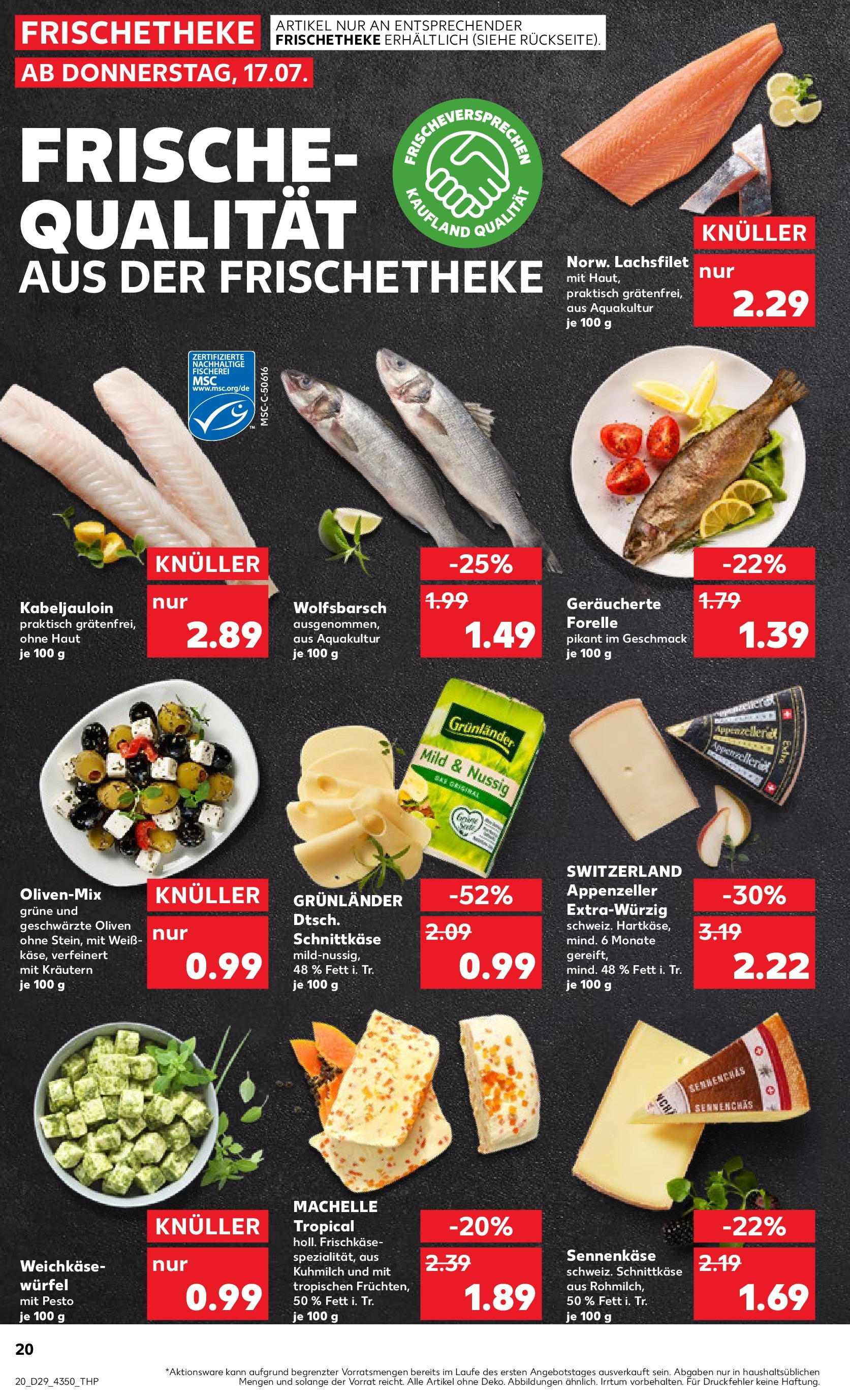 Prospekt Kaufland ab 16.07.2025 » Angebote Online zum Blättern | Seite: 20 | Produkte: Grunlander, Frischkase