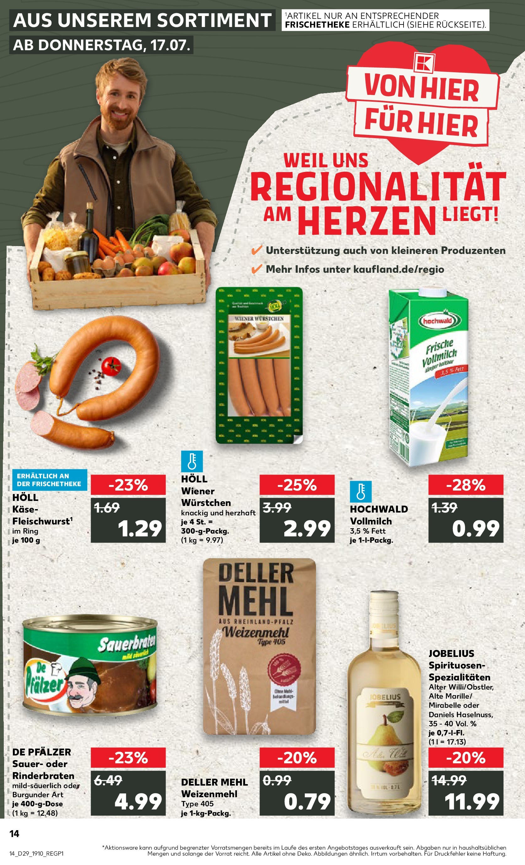 Prospekt Kaufland ab 16.07.2025 » Angebote Online zum Blättern | Seite: 1 | Produkte: Rinderbraten, Wiener wurstchen, Käse, Mehl weizenmehl