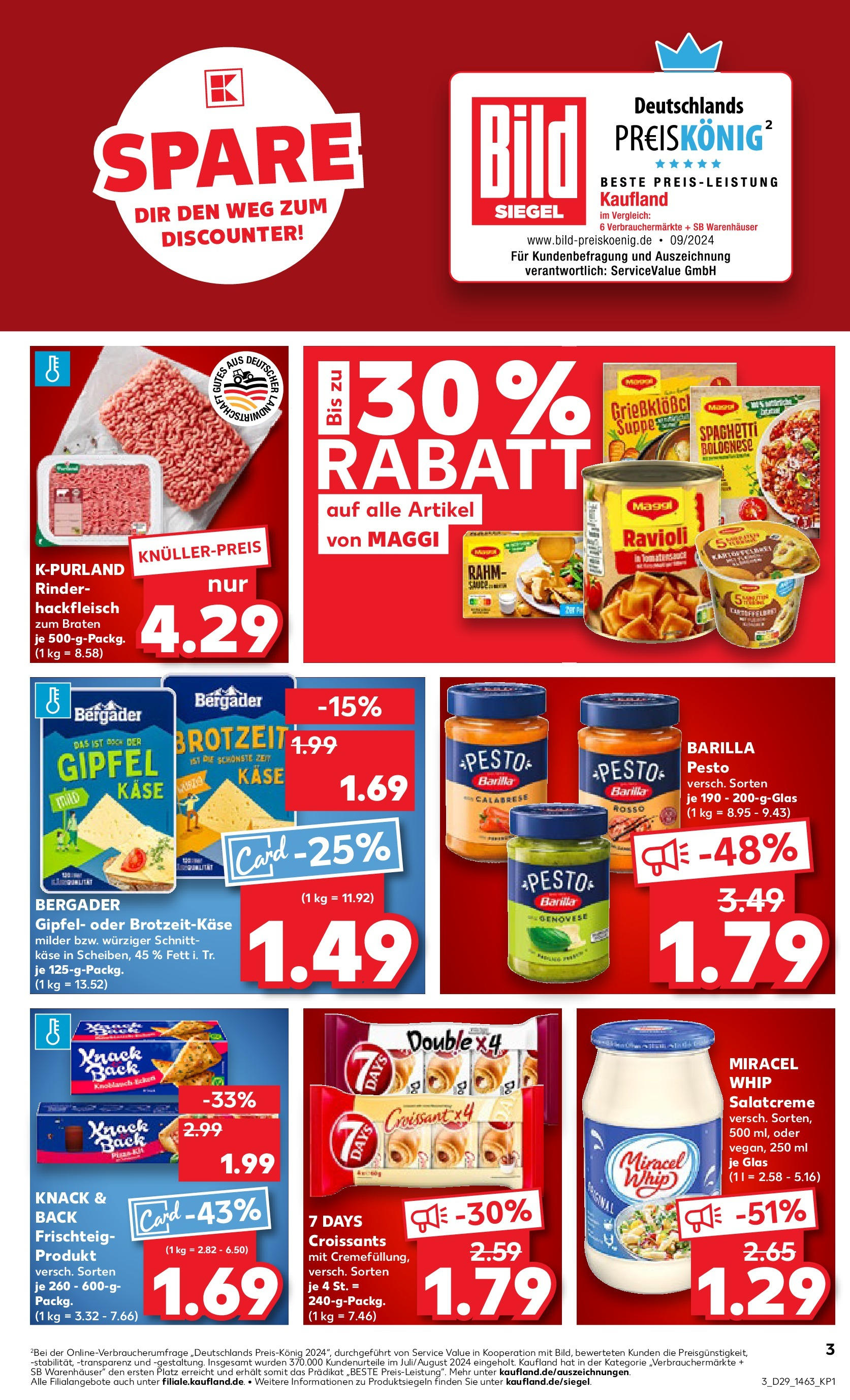 Prospekt Kaufland ab 16.07.2025 » Angebote Online zum Blättern | Seite: 3 | Produkte: Maggi, Barilla, Miracel whip, Croissant