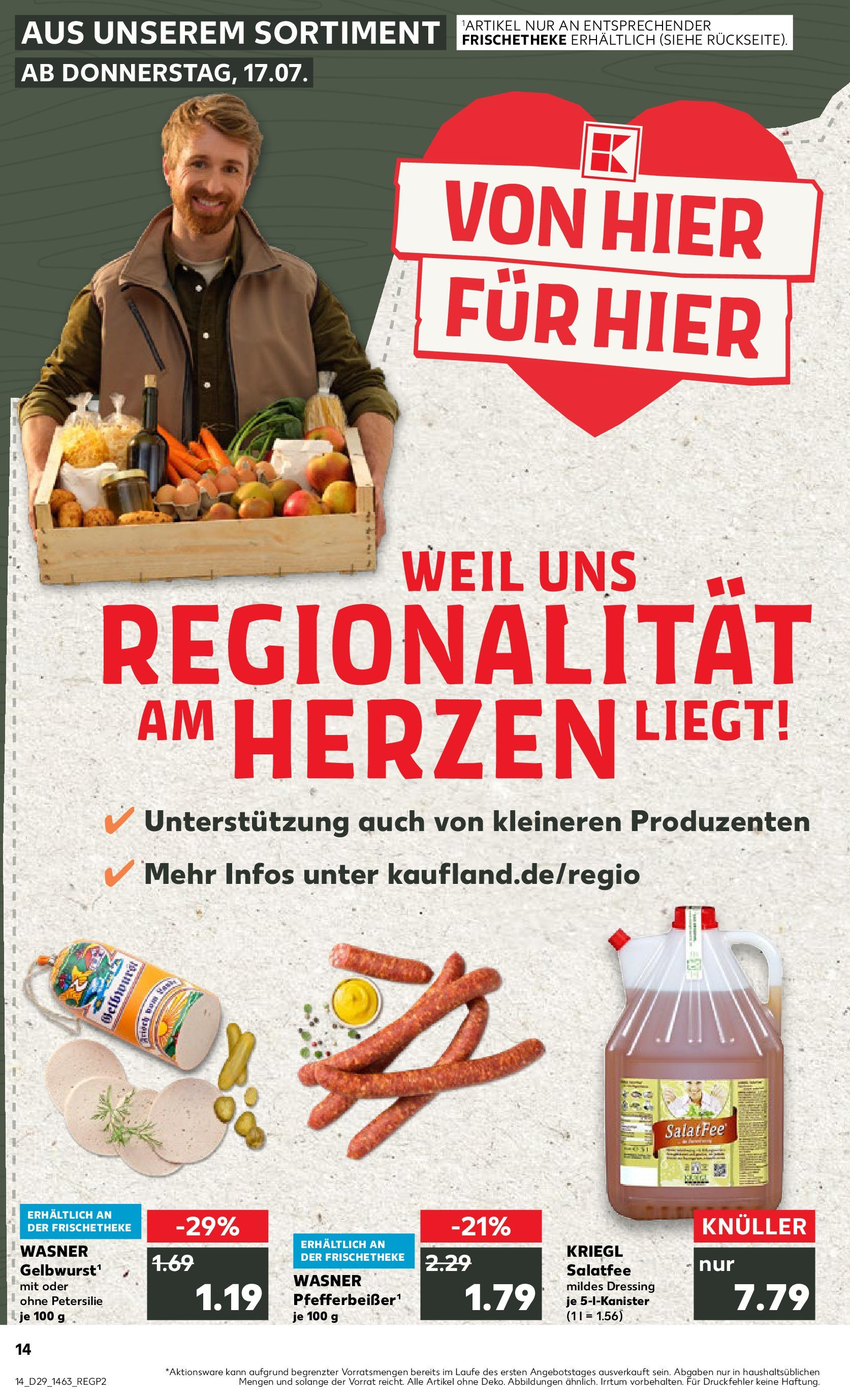 Prospekt Kaufland ab 16.07.2025 » Angebote Online zum Blättern | Seite: 1 | Produkte: Dressing, Petersilie