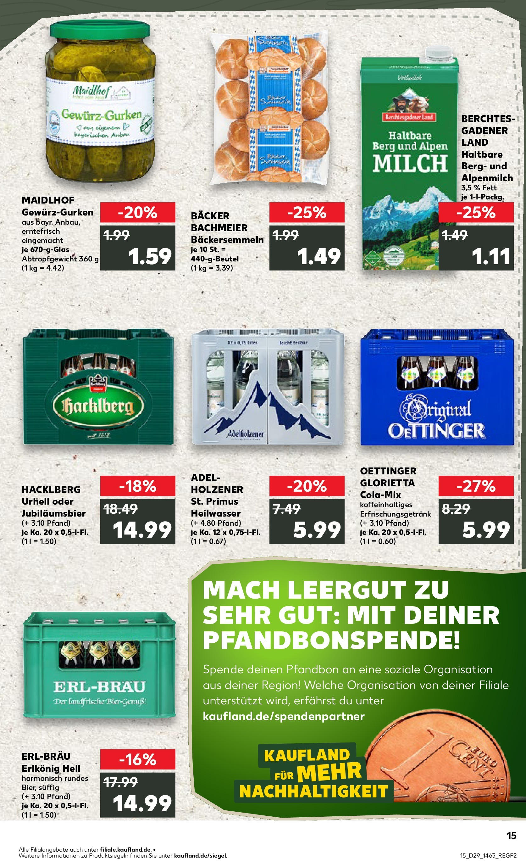 Prospekt Kaufland ab 16.07.2025 » Angebote Online zum Blättern | Seite: 2 | Produkte: Cola, Milch, Adelholzener, Oettinger