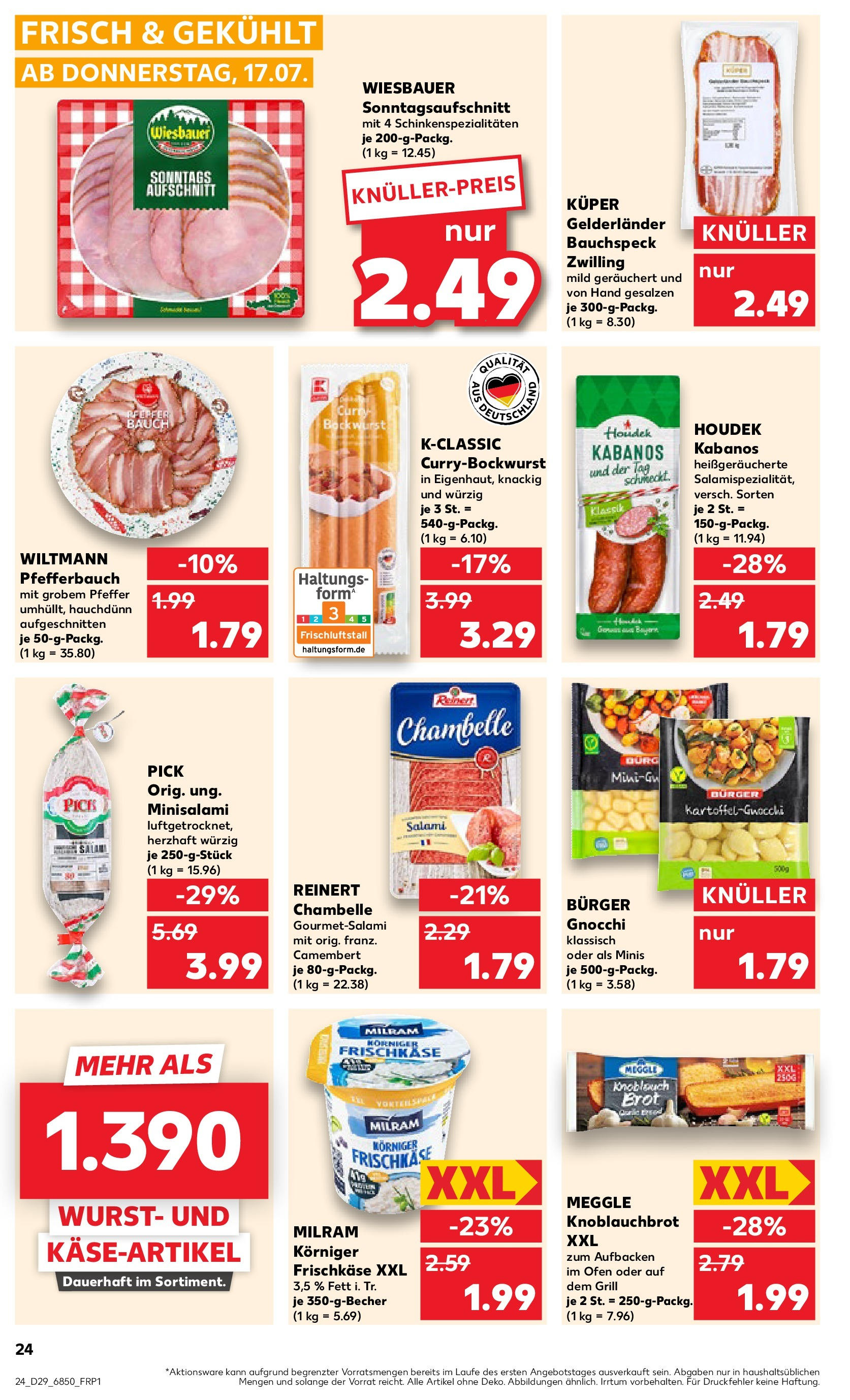 Prospekt Kaufland ab 16.07.2025 » Angebote Online zum Blättern | Seite: 24 | Produkte: Ofen, Grill, Wurst, Brot