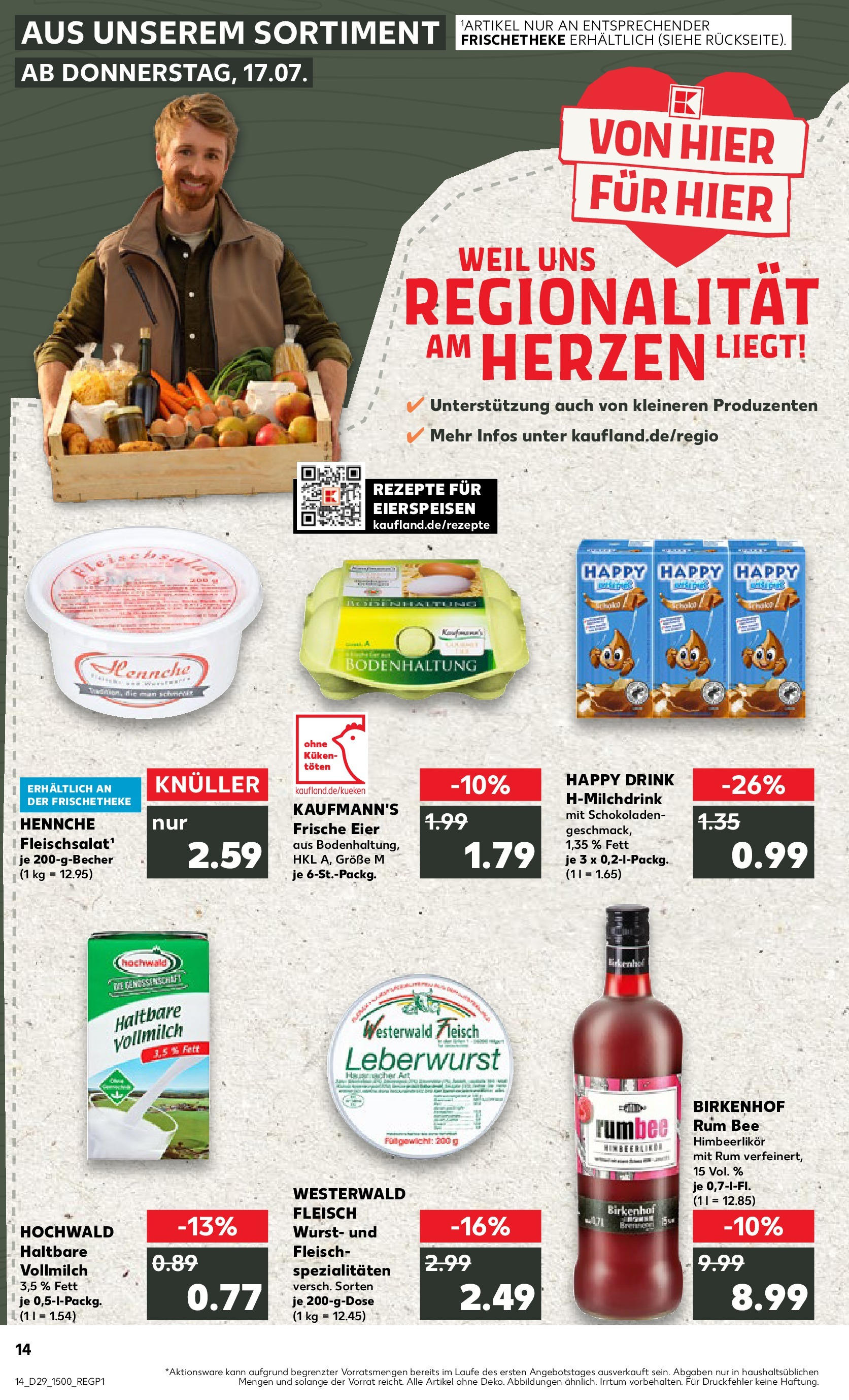 Prospekt Kaufland ab 16.07.2025 » Angebote und Werbung Online | Seite: 1 | Produkte: Eier, Rum, Wurst, Fleisch Prospekt Kaufland ab 16.07.2025 » Angebote Online zum Blättern | Seite: 1 | Produkte: Eier, Rum, Wurst, Fleisch