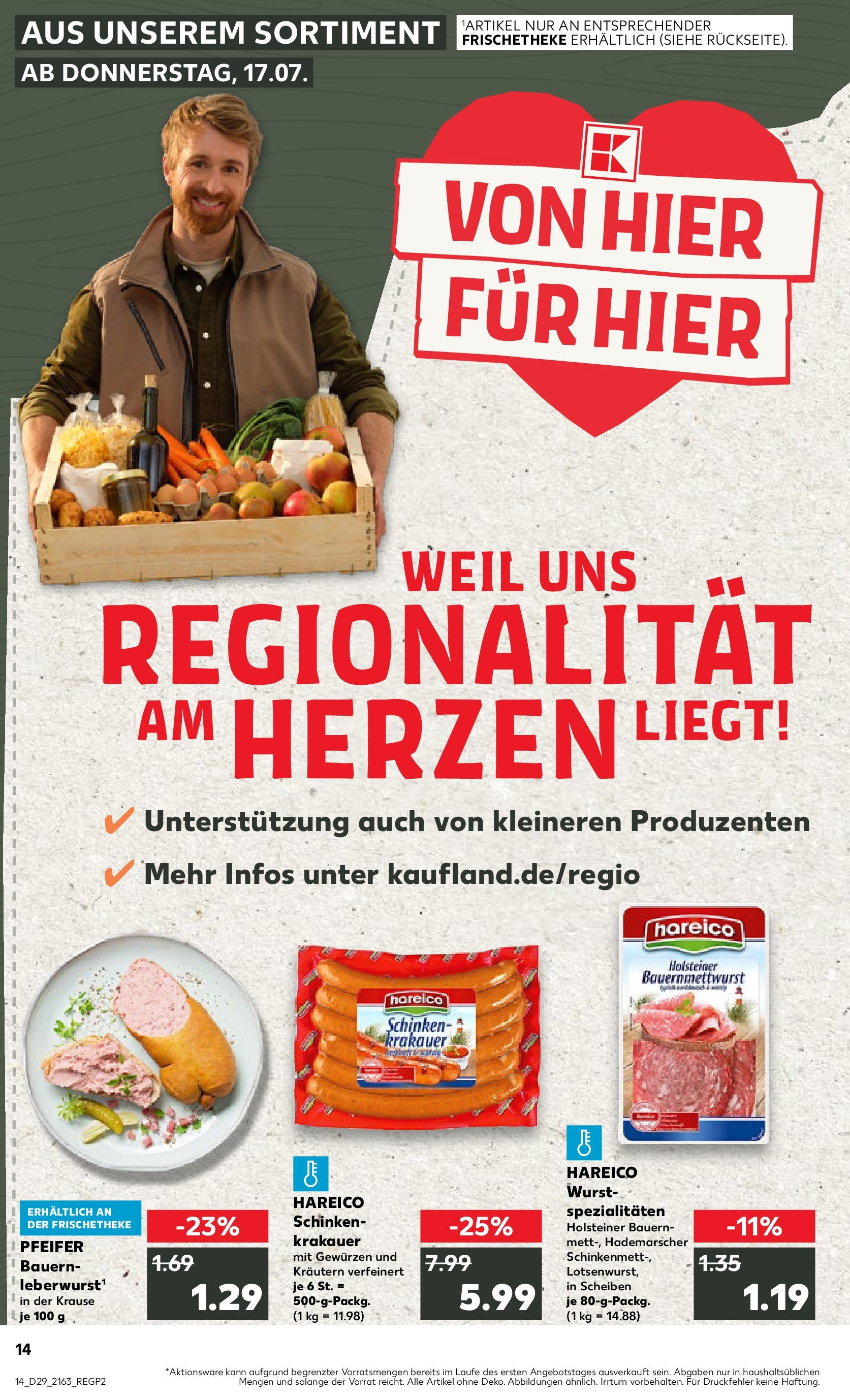 Prospekt Kaufland ab 16.07.2025 » Angebote Online zum Blättern | Seite: 1 | Produkte: Wurst, Schinken