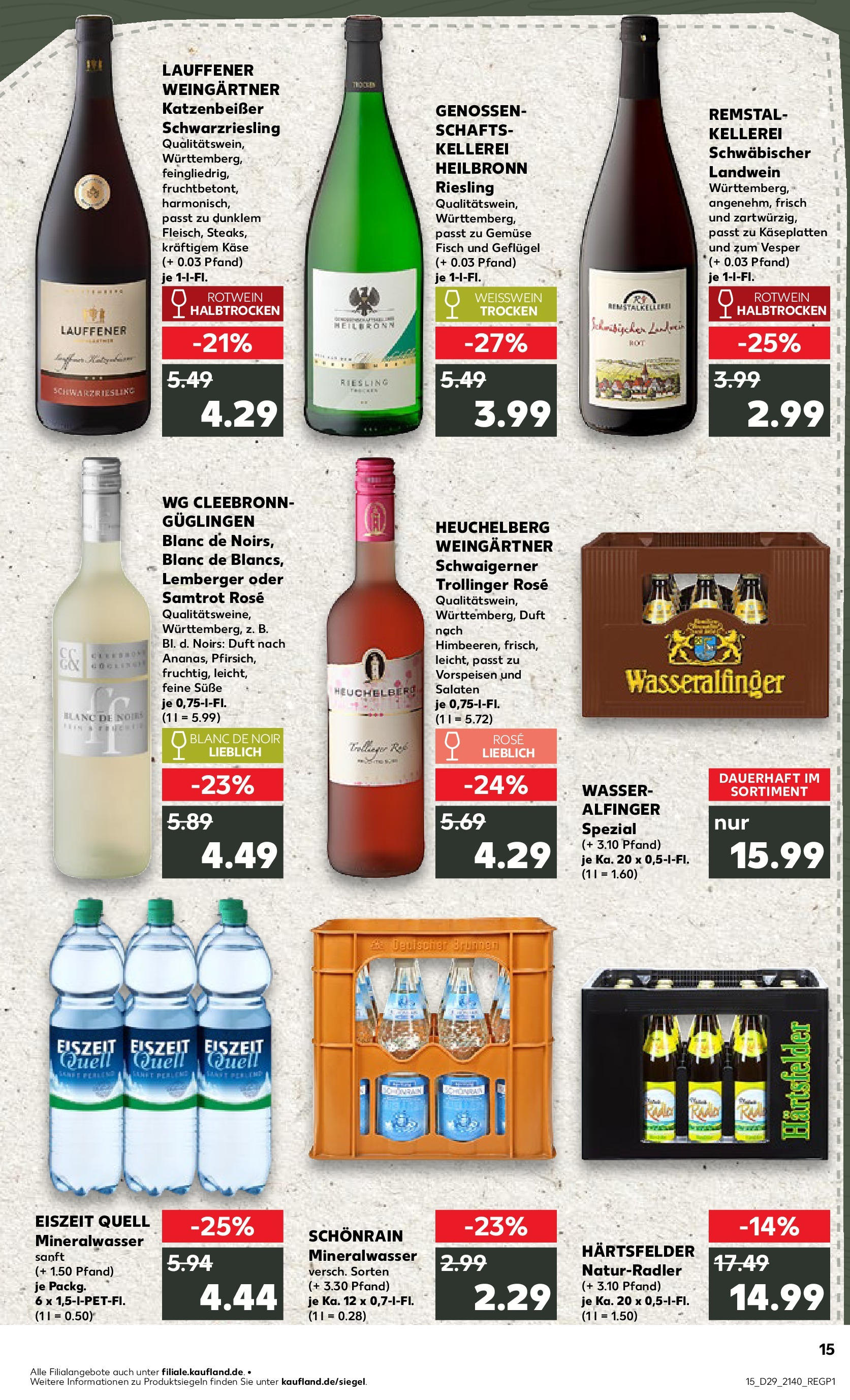 Prospekt Kaufland ab 16.07.2025 » Angebote Online zum Blättern | Seite: 2 | Produkte: Käse, Rotwein halbtrocken, Fisch, Wasser