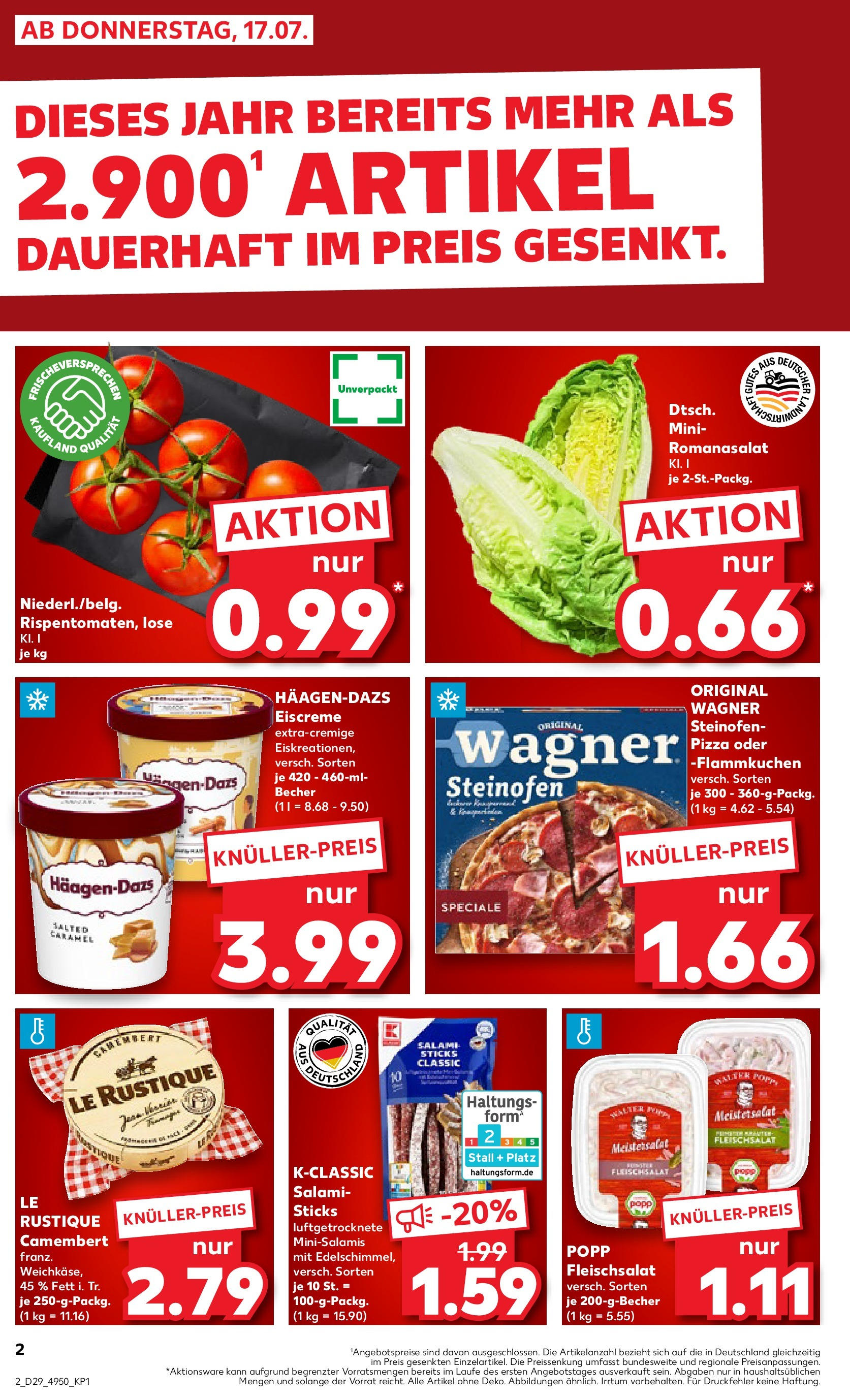 Prospekt Kaufland ab 16.07.2025 » Angebote Online zum Blättern | Seite: 4 | Produkte: Eiscreme, Salami, Pizza