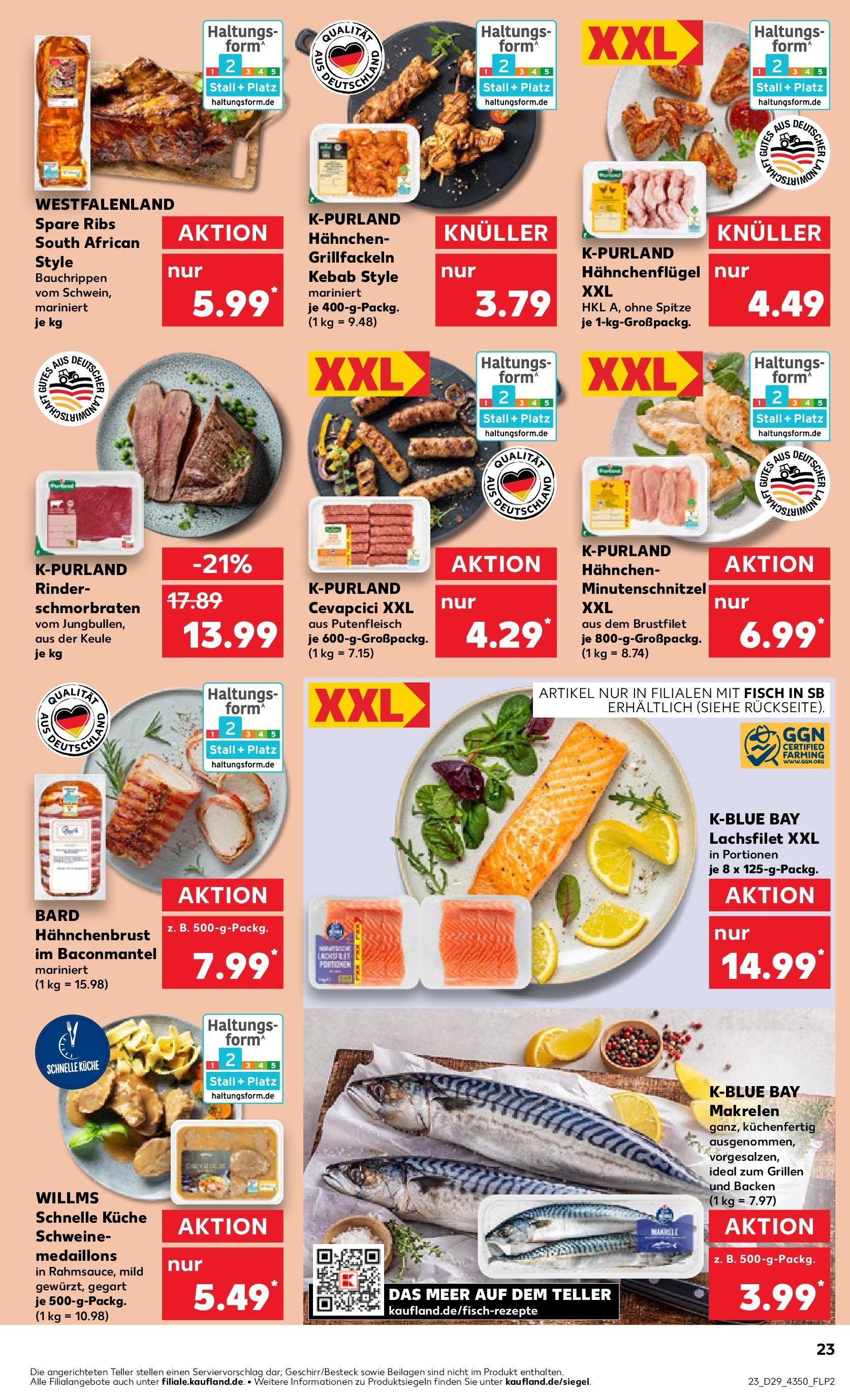 Prospekt Kaufland ab 16.07.2025 » Angebote Online zum Blättern | Seite: 23 | Produkte: Küche, Spare ribs, Cevapcici, Fisch