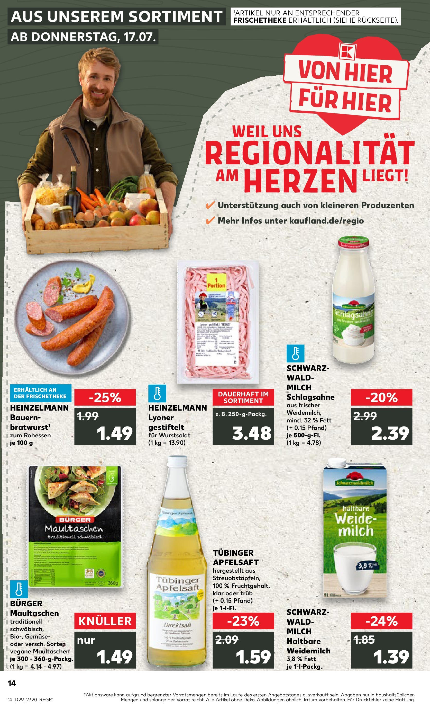Prospekt Kaufland ab 16.07.2025 » Angebote Online zum Blättern | Seite: 1 | Produkte: Milch, Apfelsaft, Gemüse, Pasta