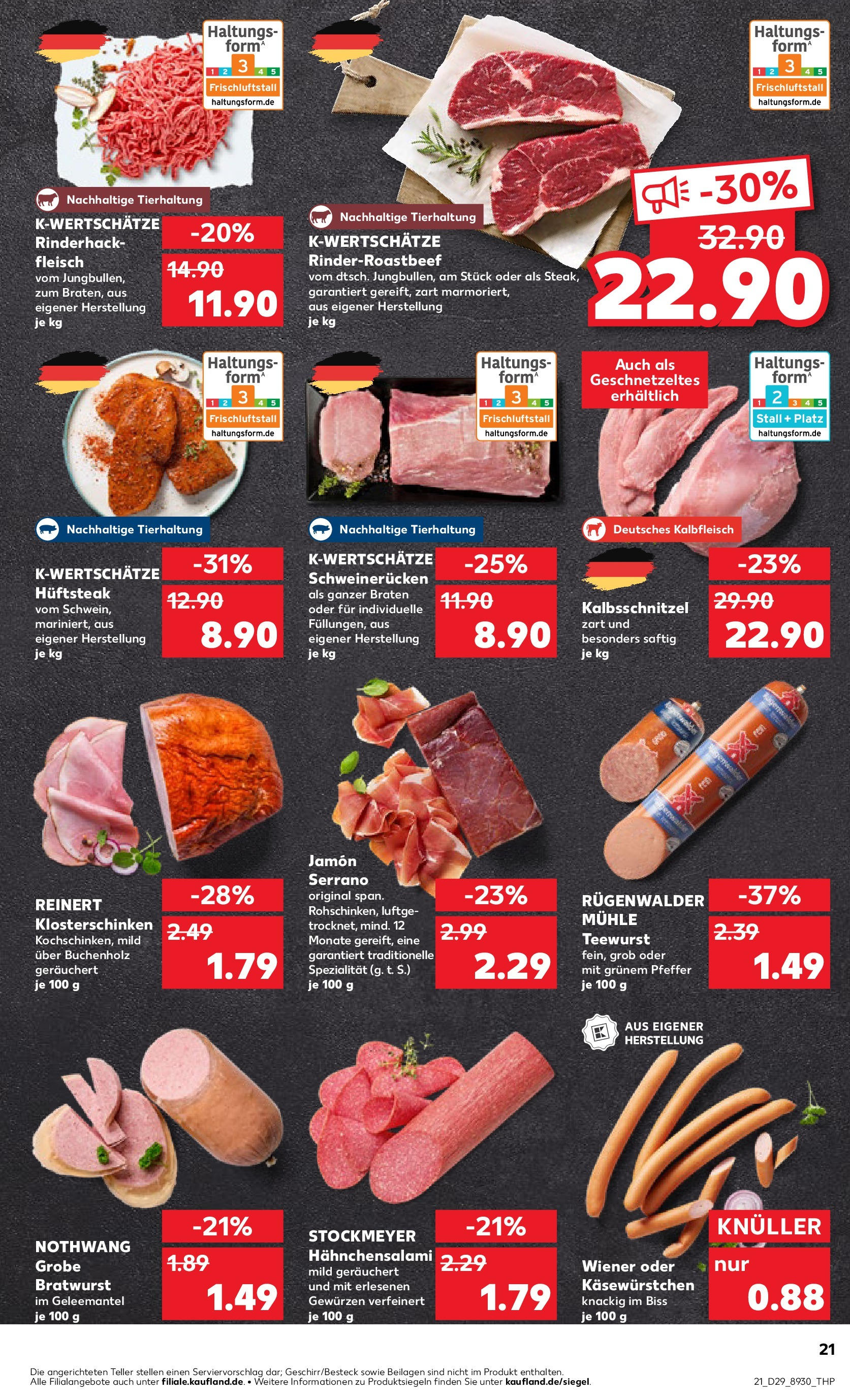 Prospekt Kaufland ab 16.07.2025 » Angebote Online zum Blättern | Seite: 21 | Produkte: Pfeffer, Schweinerucken, Salami, Fleisch
