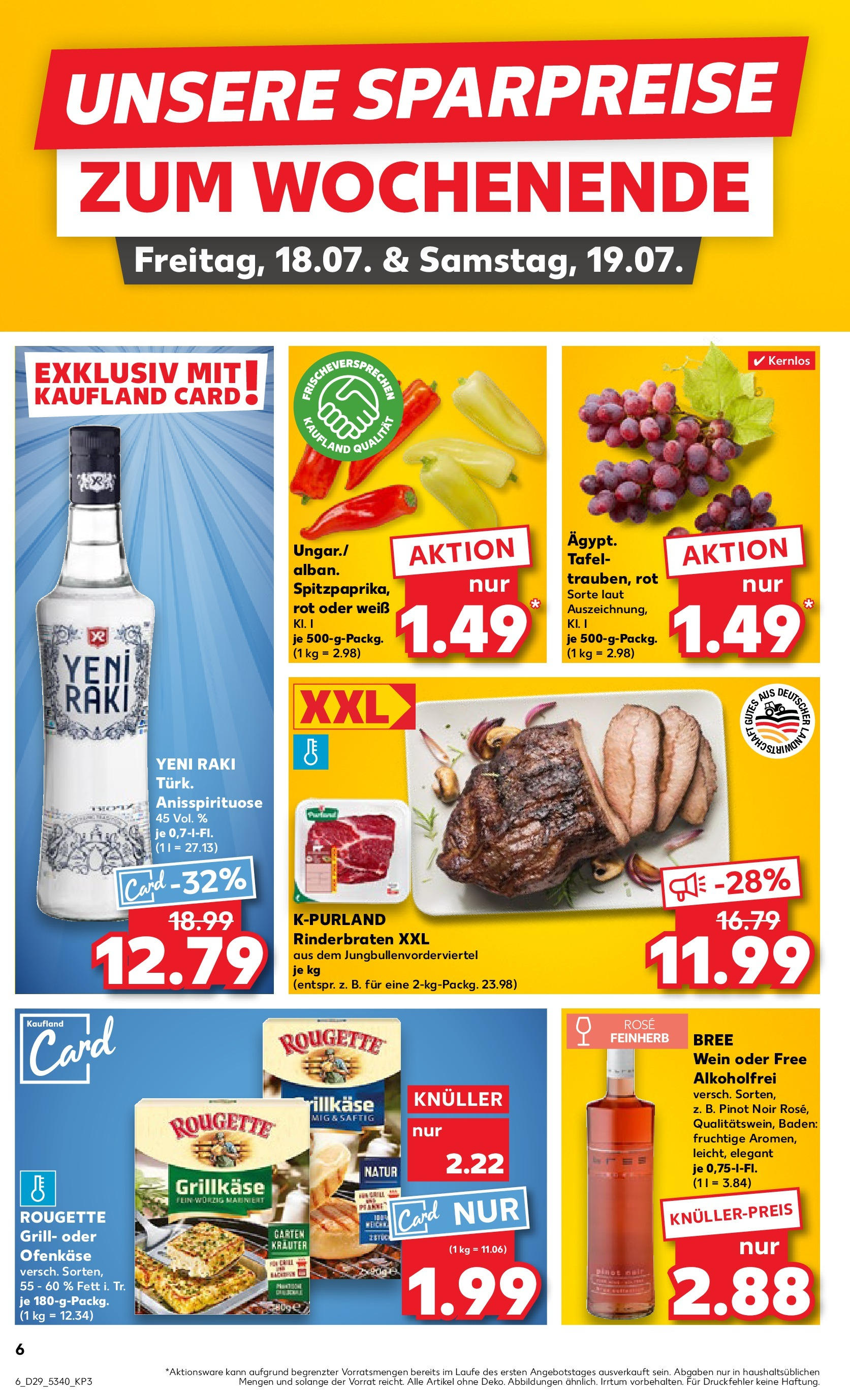 Prospekt Kaufland ab 16.07.2025 » Angebote Online zum Blättern | Seite: 6 | Produkte: Rinderbraten, Grill, Bree, Wein