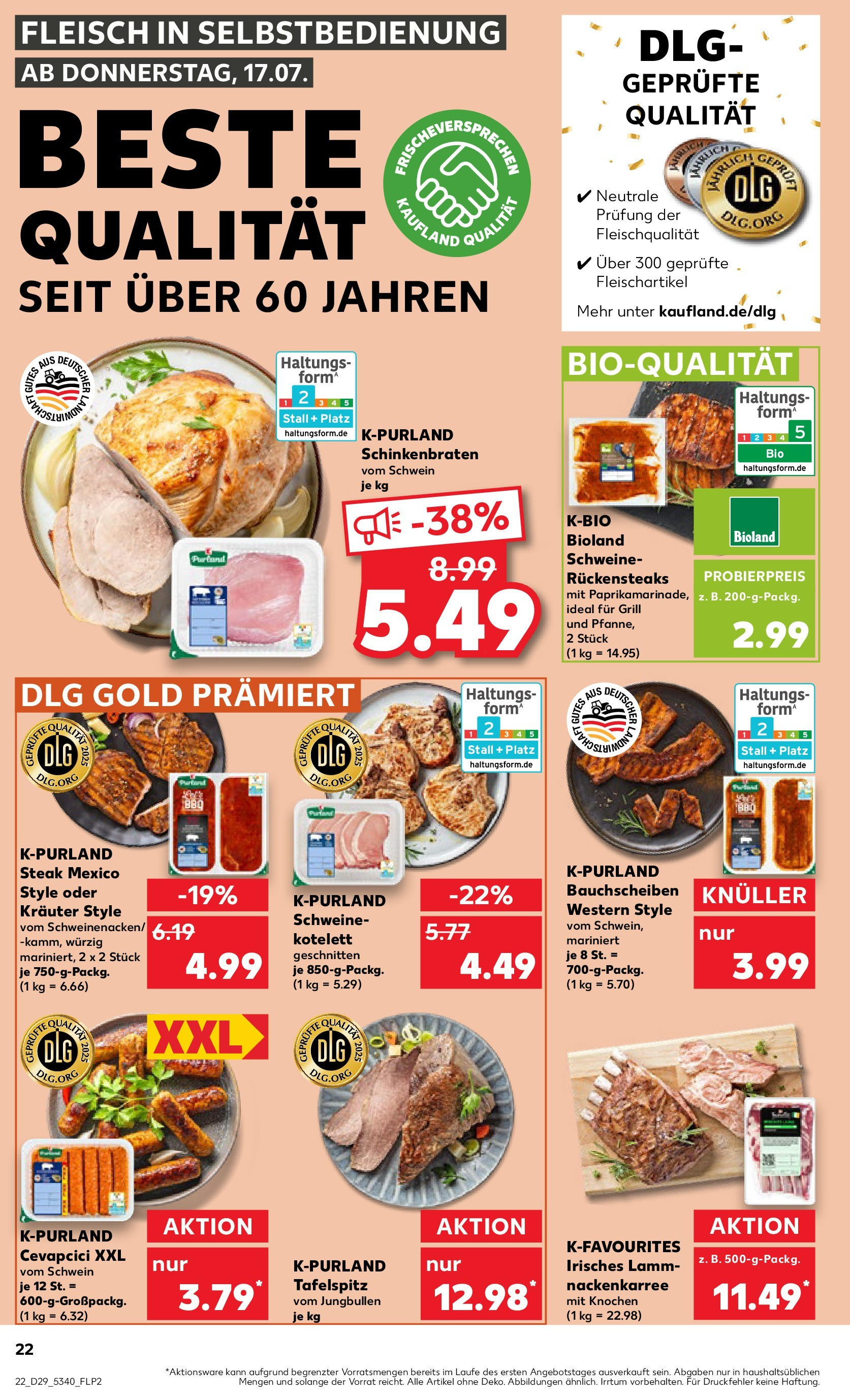 Prospekt Kaufland ab 16.07.2025 » Angebote Online zum Blättern | Seite: 22 | Produkte: Tafelspitz, Grill, Steak, Fleisch
