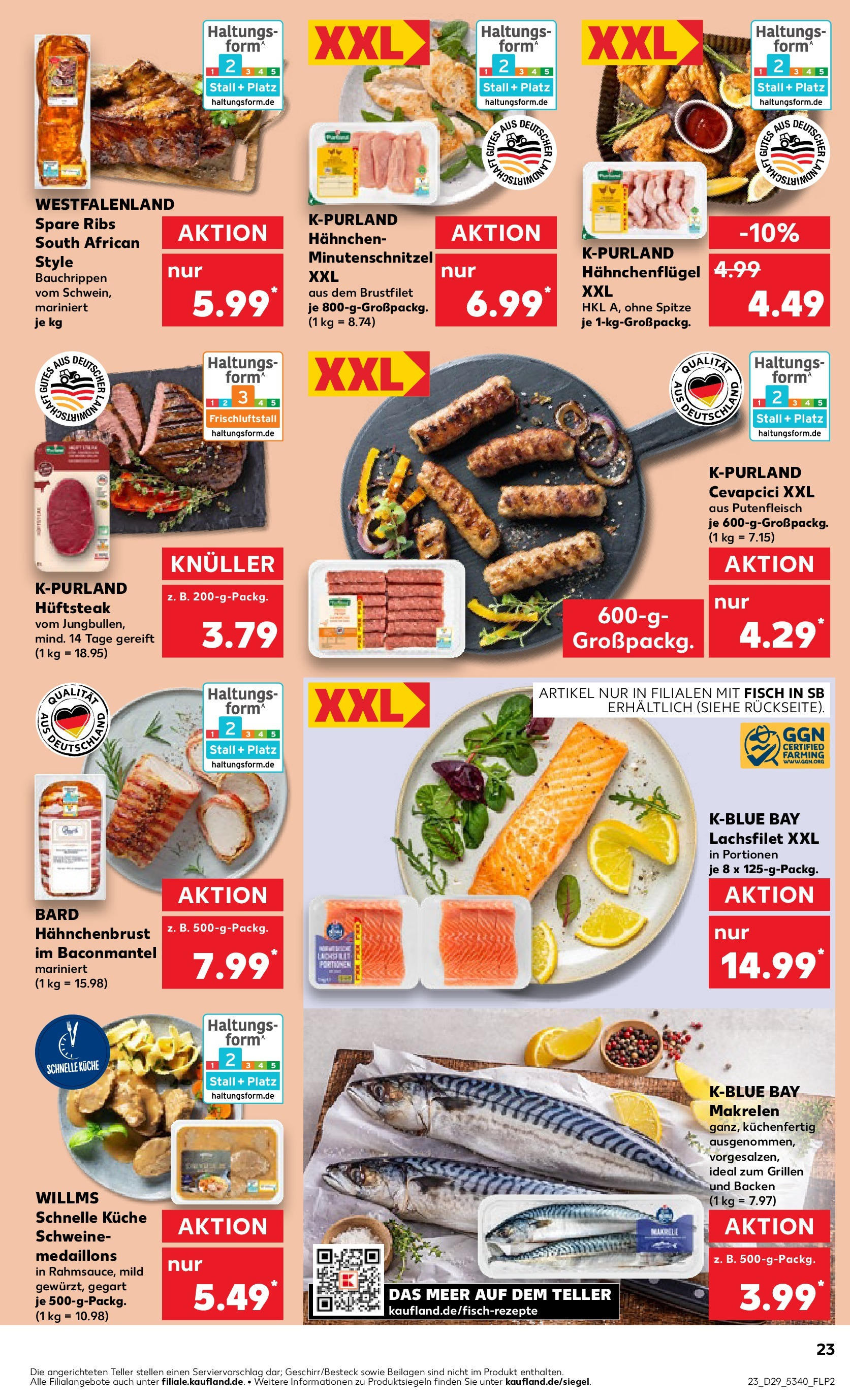 Prospekt Kaufland ab 16.07.2025 » Angebote Online zum Blättern | Seite: 23 | Produkte: Hahnchen, Küche, Spare ribs, Hahnchenbrust