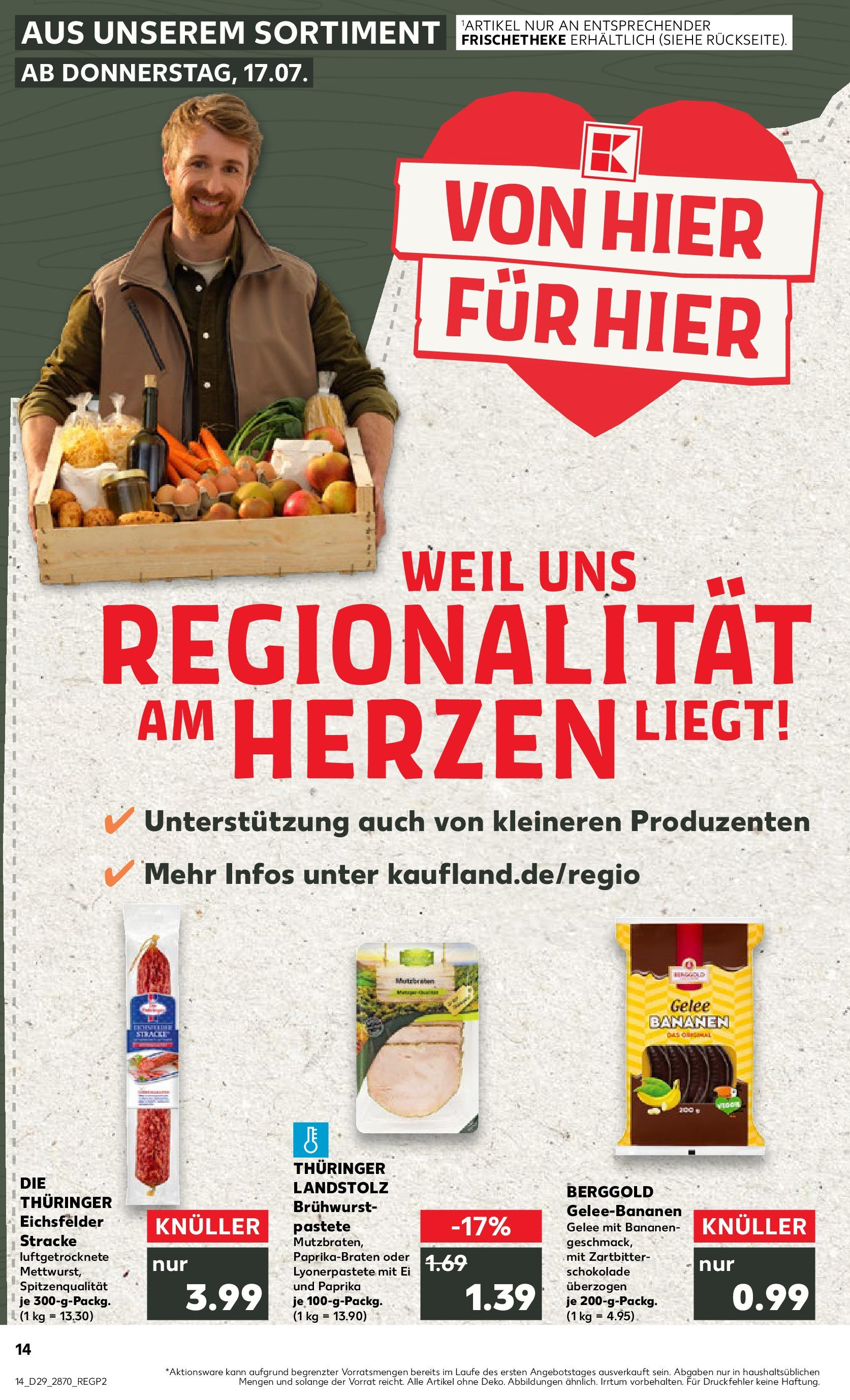 Prospekt Kaufland ab 16.07.2025 » Angebote Online zum Blättern | Seite: 1 | Produkte: Schokolade, Bananen, Paprika