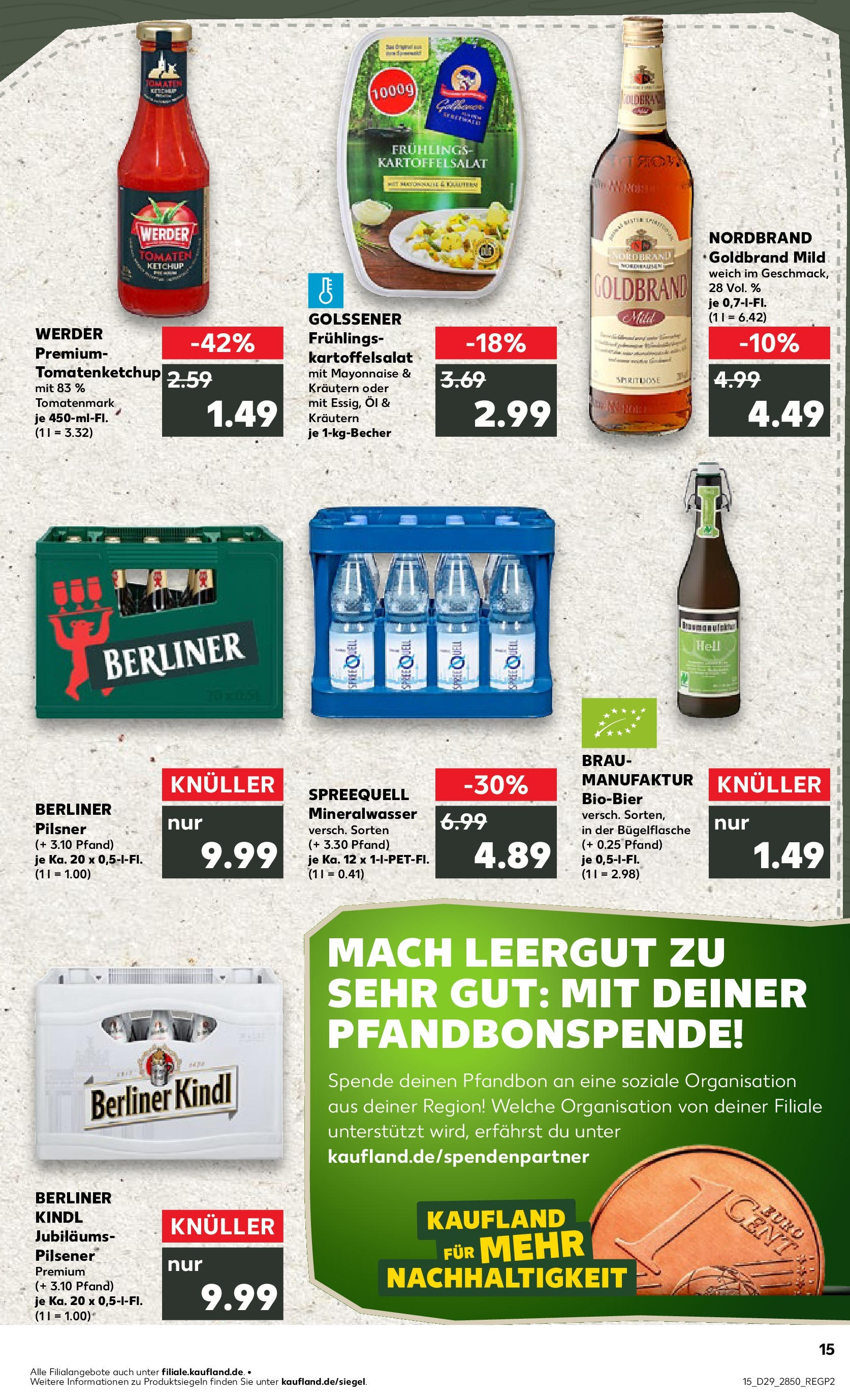 Prospekt Kaufland ab 16.07.2025 » Angebote Online zum Blättern | Seite: 15 | Produkte: Öl, Tomaten, Ketchup, Berliner pilsner