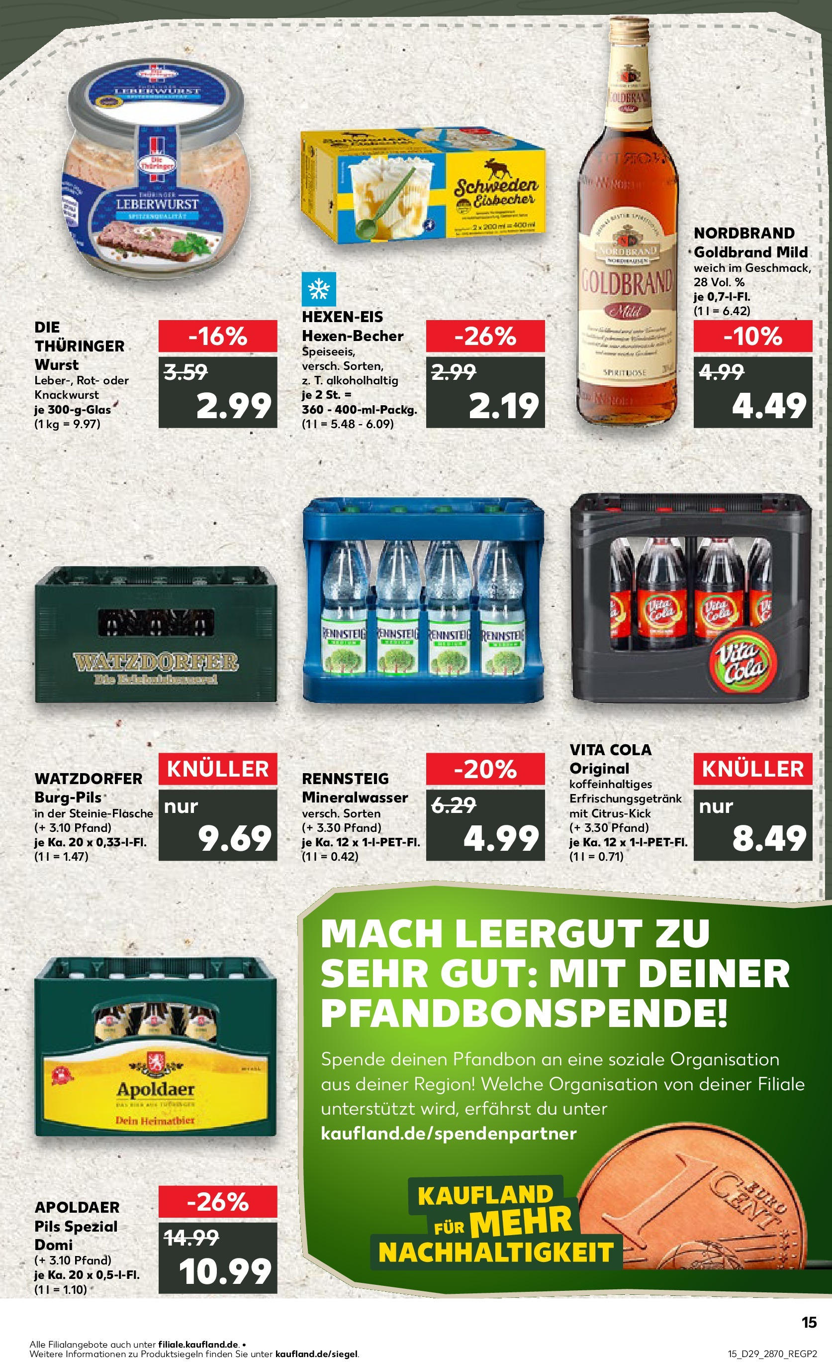 Prospekt Kaufland ab 16.07.2025 » Angebote Online zum Blättern | Seite: 2 | Produkte: Cola, Pils, Mineralwasser, Vita cola