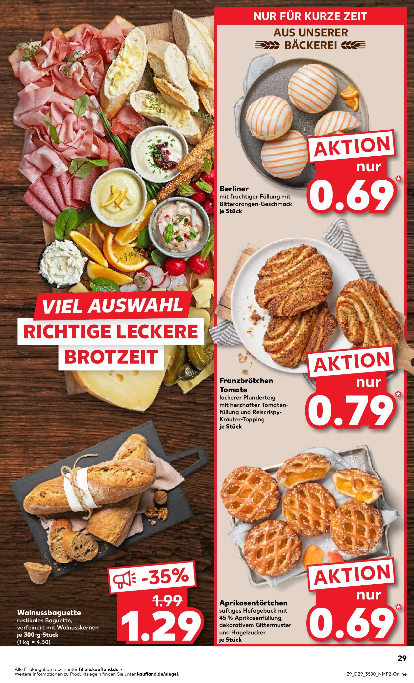 Prospekt Kaufland ab 16.07.2025 » Angebote Online zum Blättern | Seite: 29 | Produkte: Berliner, Bäckerei, Baguette, Tomaten