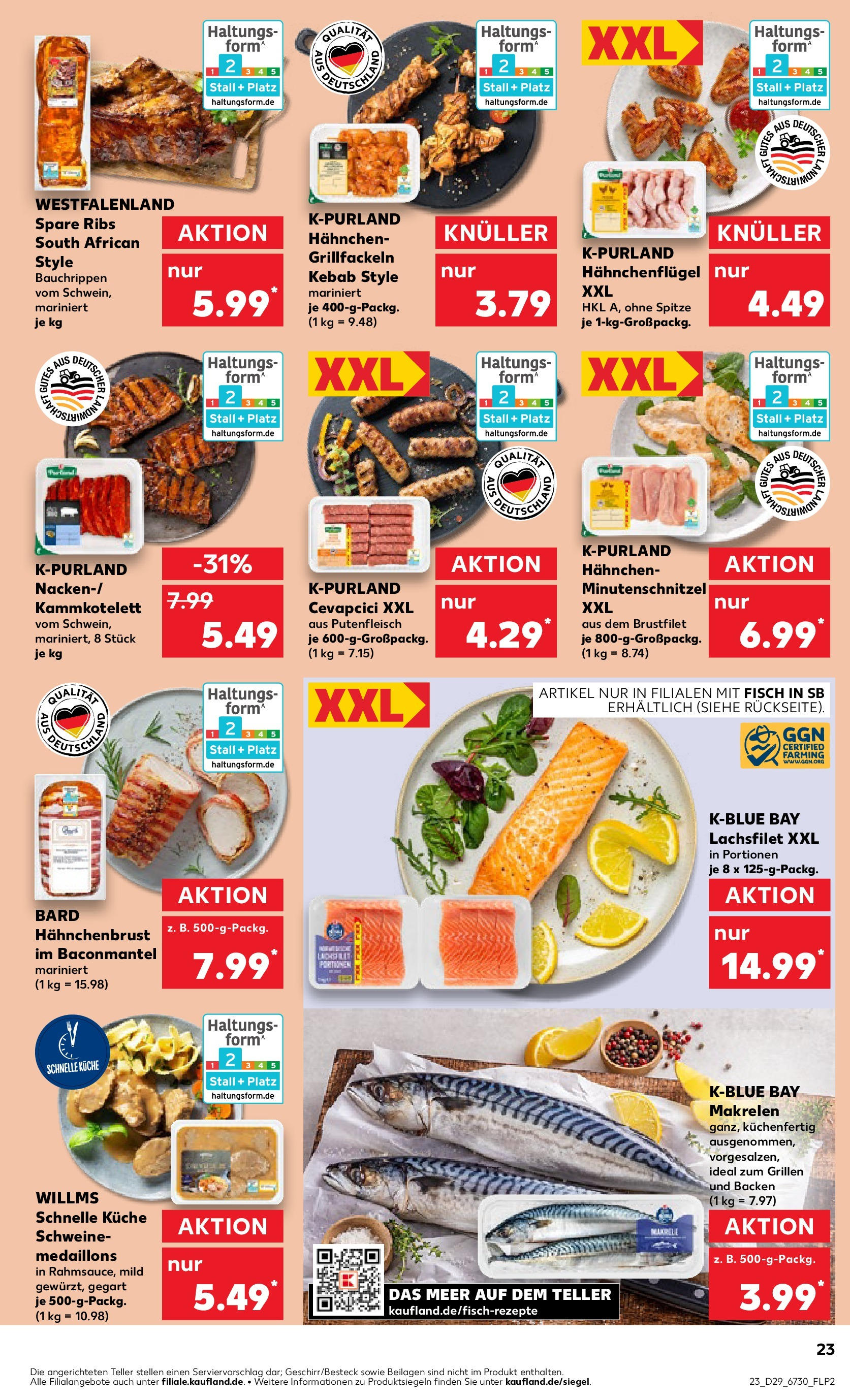 Prospekt Kaufland ab 16.07.2025 » Angebote Online zum Blättern | Seite: 23 | Produkte: Küche, Spare ribs, Cevapcici, Fisch