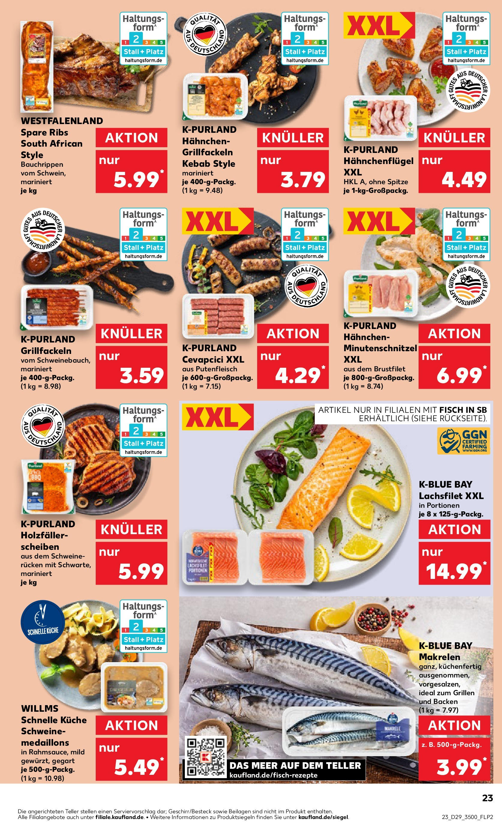 Prospekt Kaufland ab 16.07.2025 » Angebote Online zum Blättern | Seite: 23 | Produkte: Hahnchen, Küche, Spare ribs, Schweinerucken