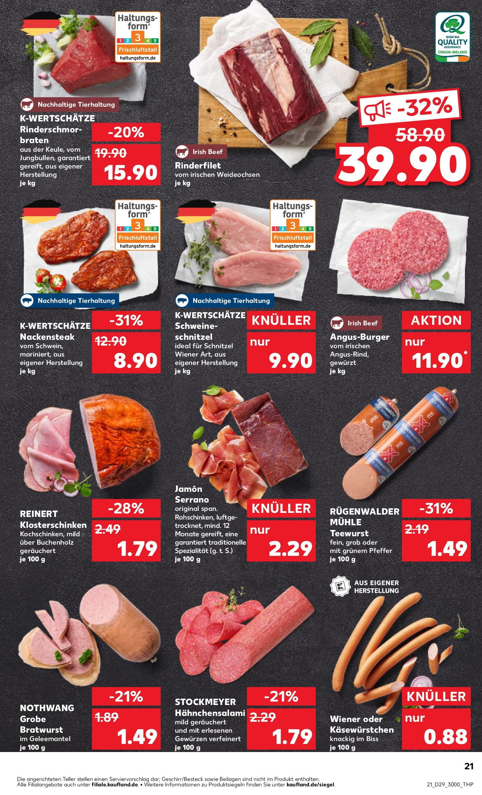 Prospekt Kaufland ab 16.07.2025 » Angebote Online zum Blättern | Seite: 21 | Produkte: Mühle, Rinderfilet, Schnitzel, Steak
