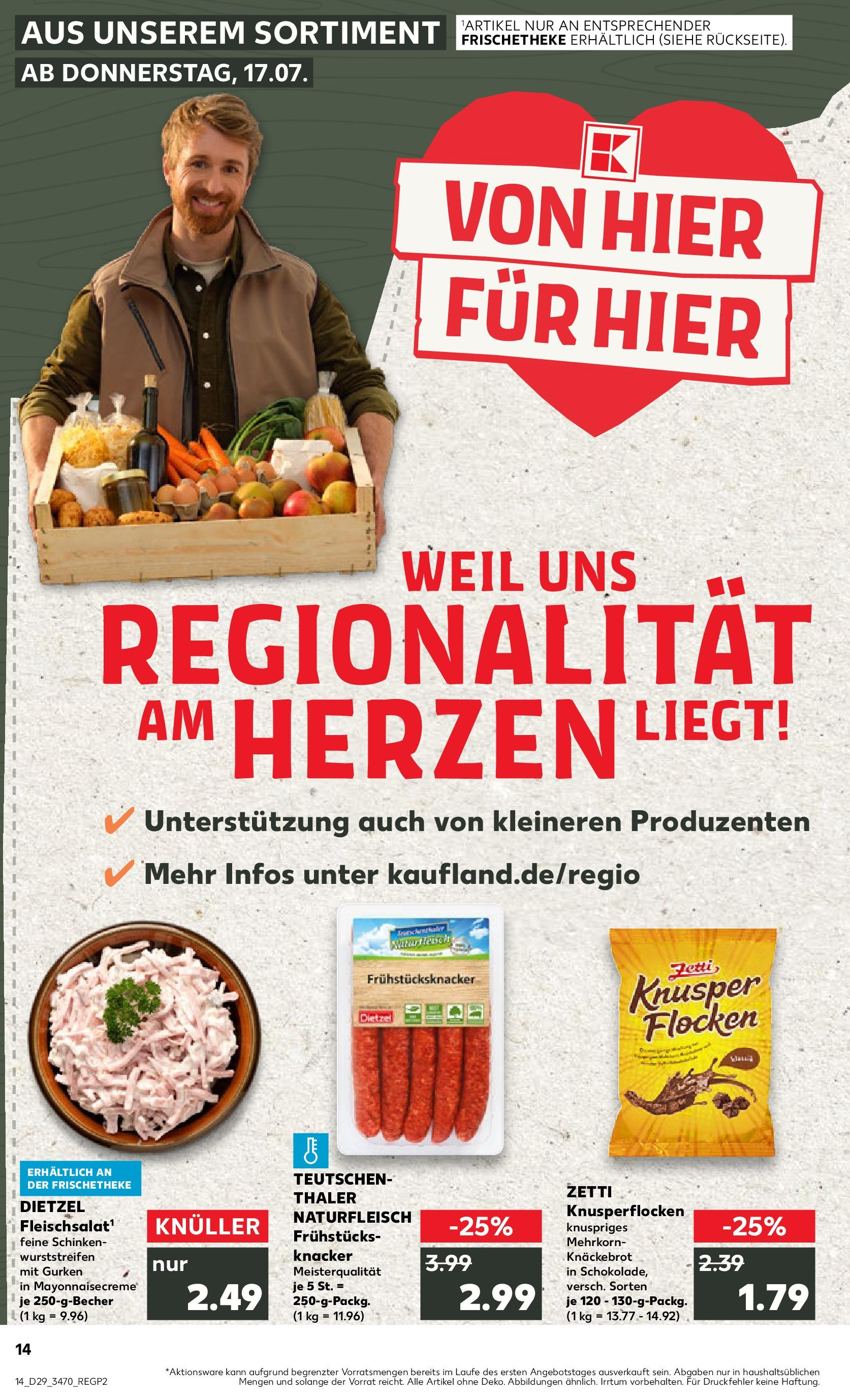 Prospekt Kaufland ab 16.07.2025 » Angebote Online zum Blättern | Seite: 1 | Produkte: Schinken, Gurken, Flocken