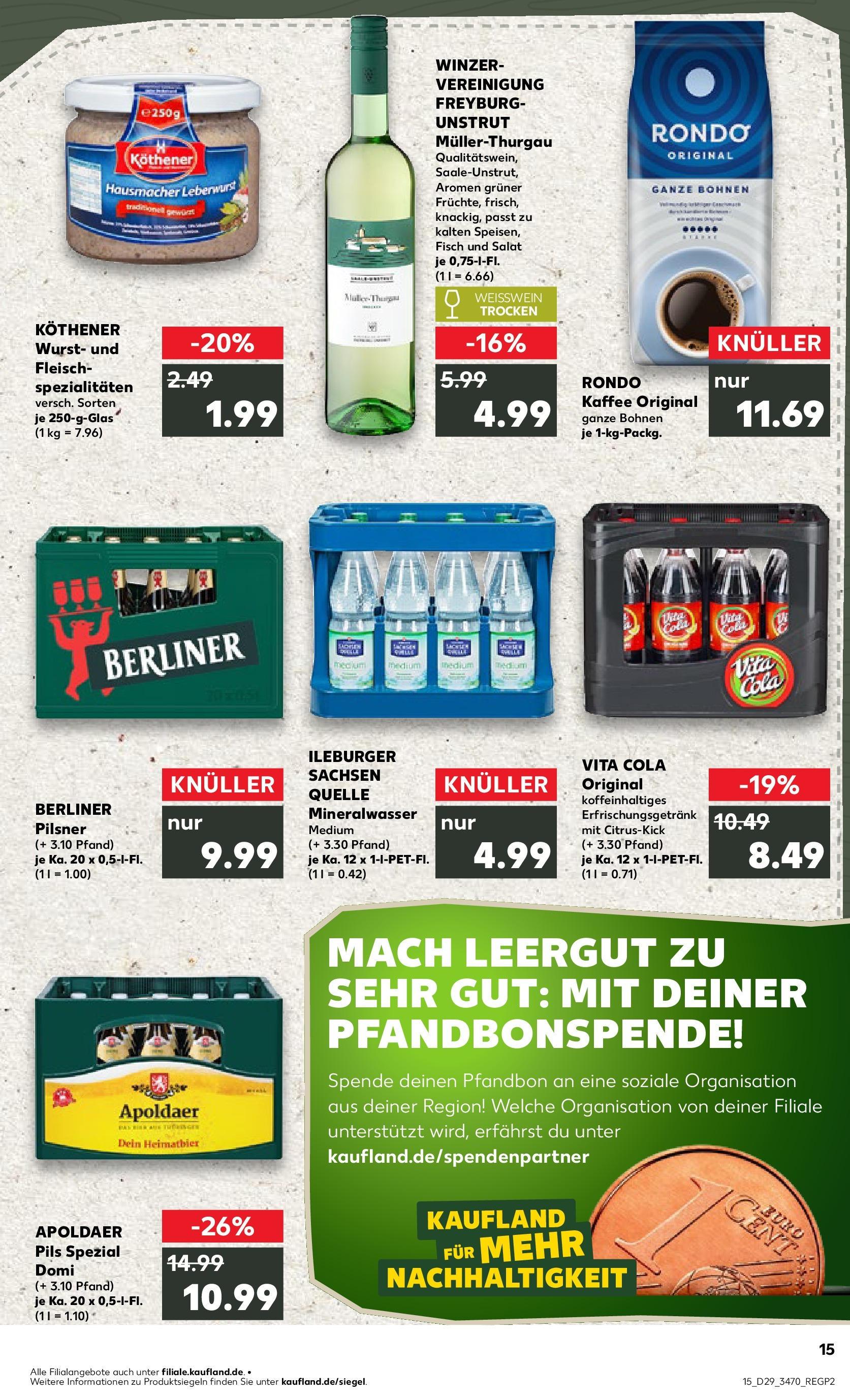 Prospekt Kaufland ab 16.07.2025 » Angebote Online zum Blättern | Seite: 2 | Produkte: Cola, Weißwein, Fleisch, Berliner pilsner