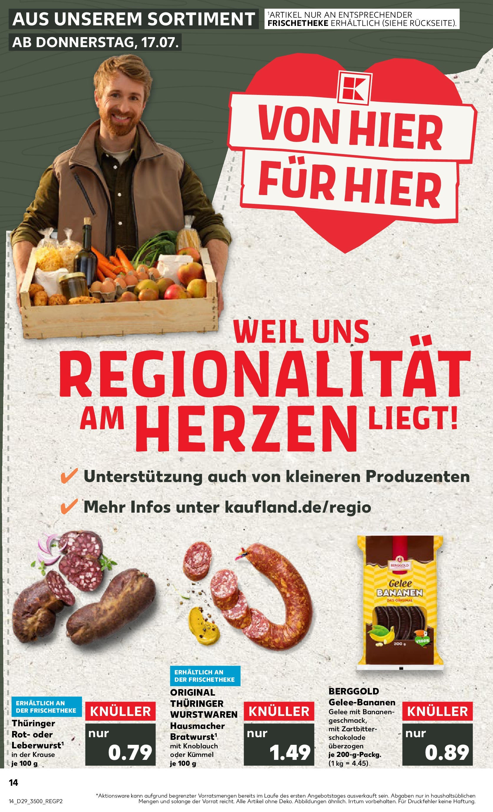 Prospekt Kaufland ab 16.07.2025 » Angebote Online zum Blättern | Seite: 14 | Produkte: Schokolade, Bananen, Knoblauch